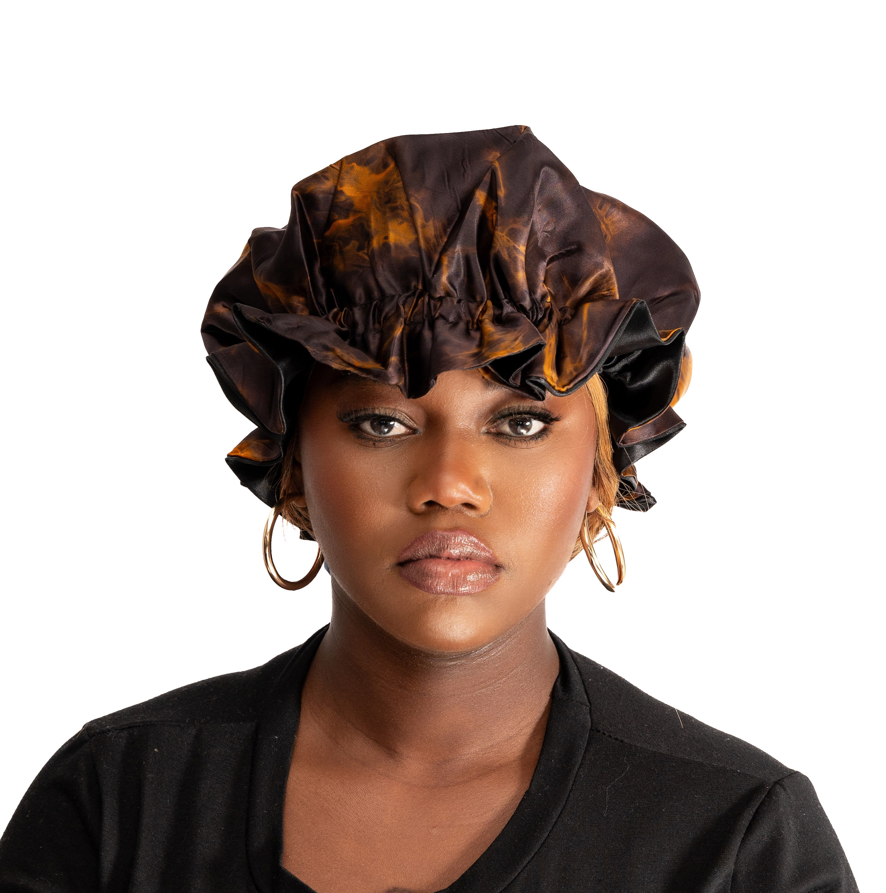 Adire Silk Baby Doll Reversible Bonnet