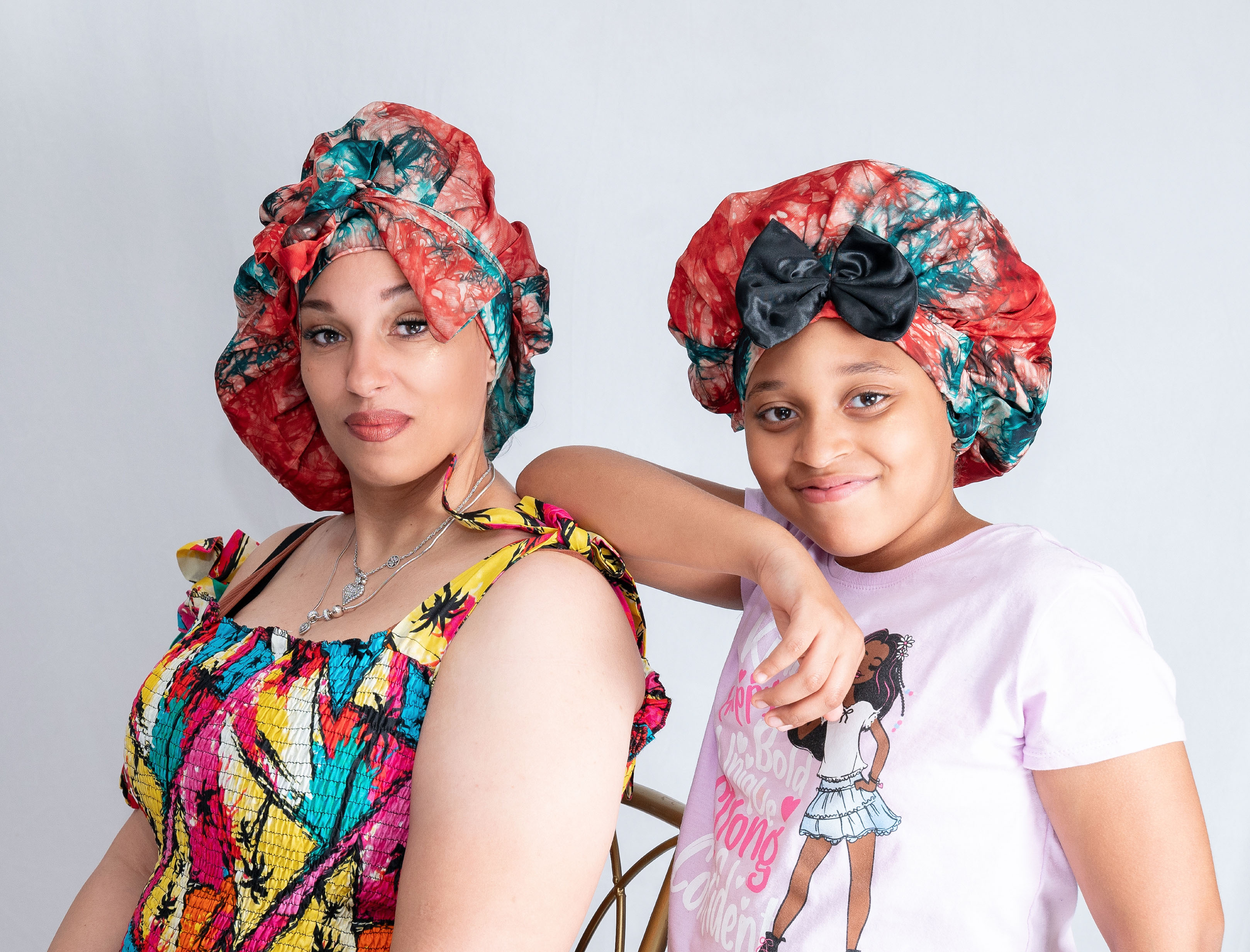 Mommy & Me Adire Silk Bonnet Set