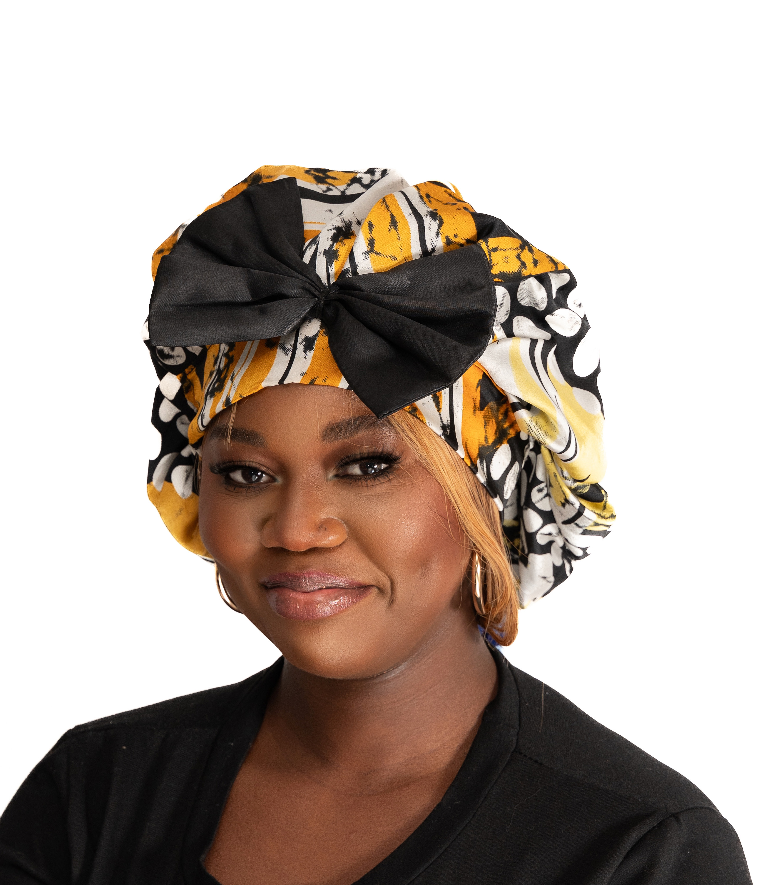 Ankara Silk Bow Bonnet