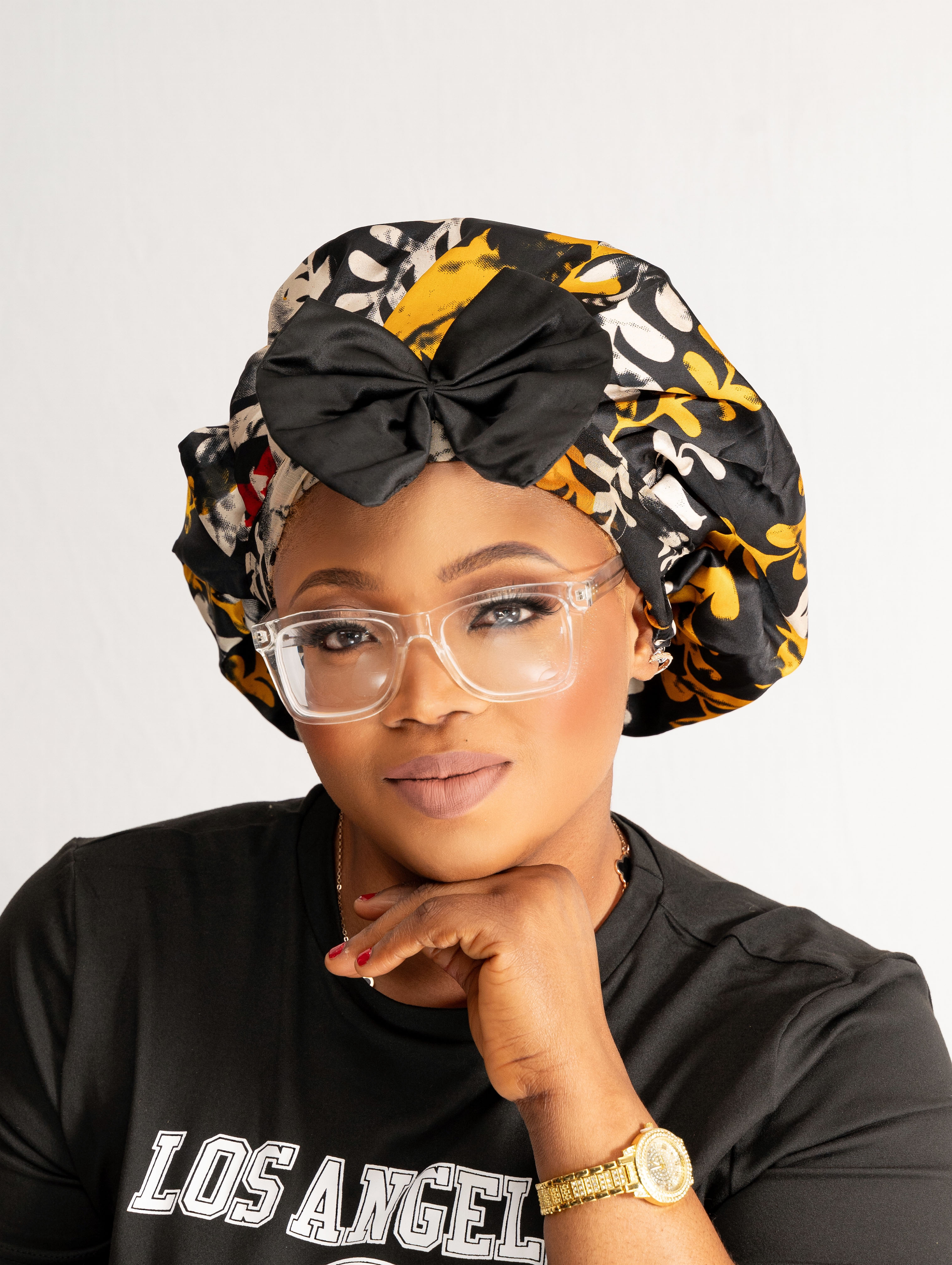 Ankara Silk Bow Bonnet