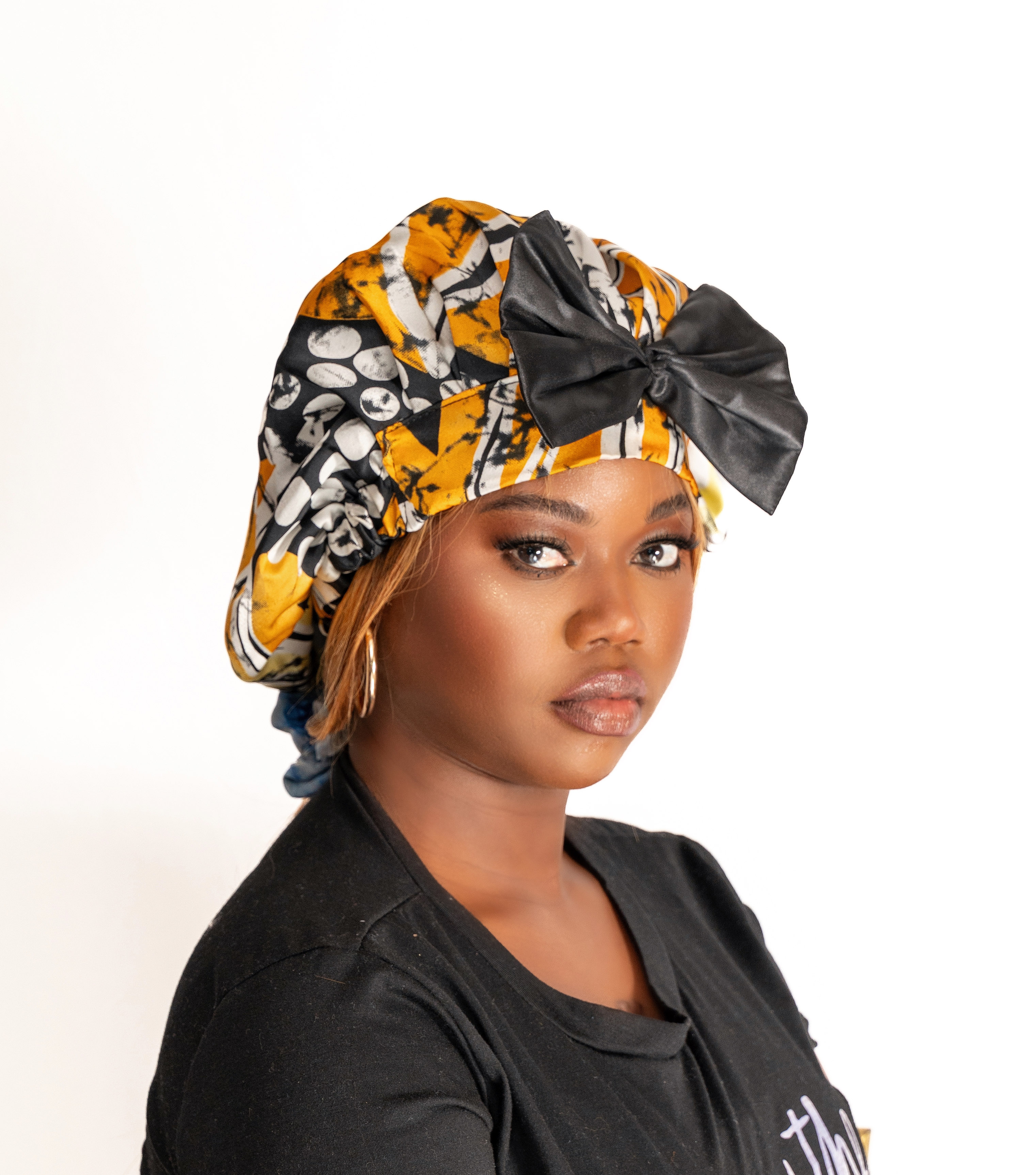 Ankara Silk Bow Bonnet