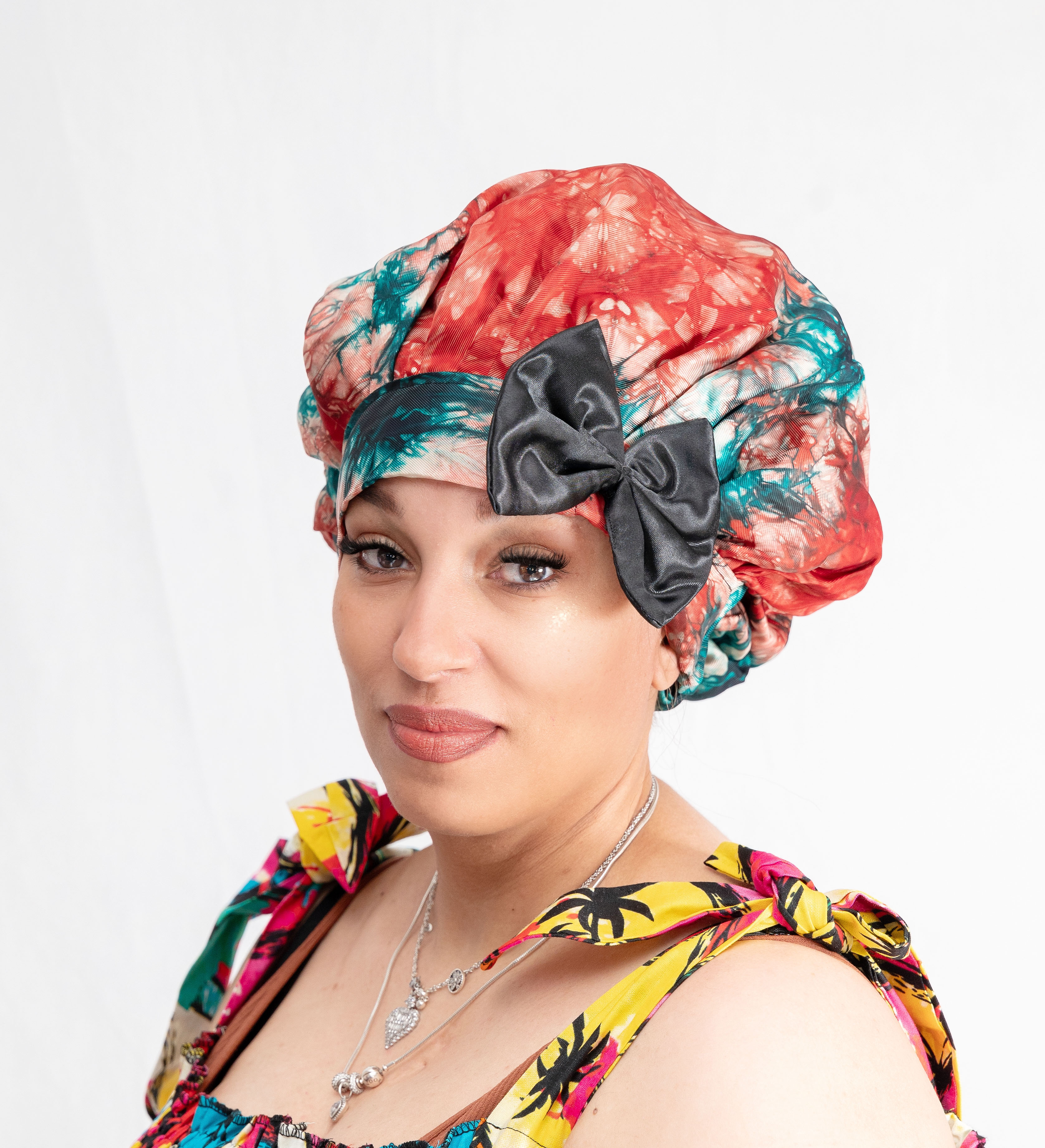 Adire Silk Bow Bonnet