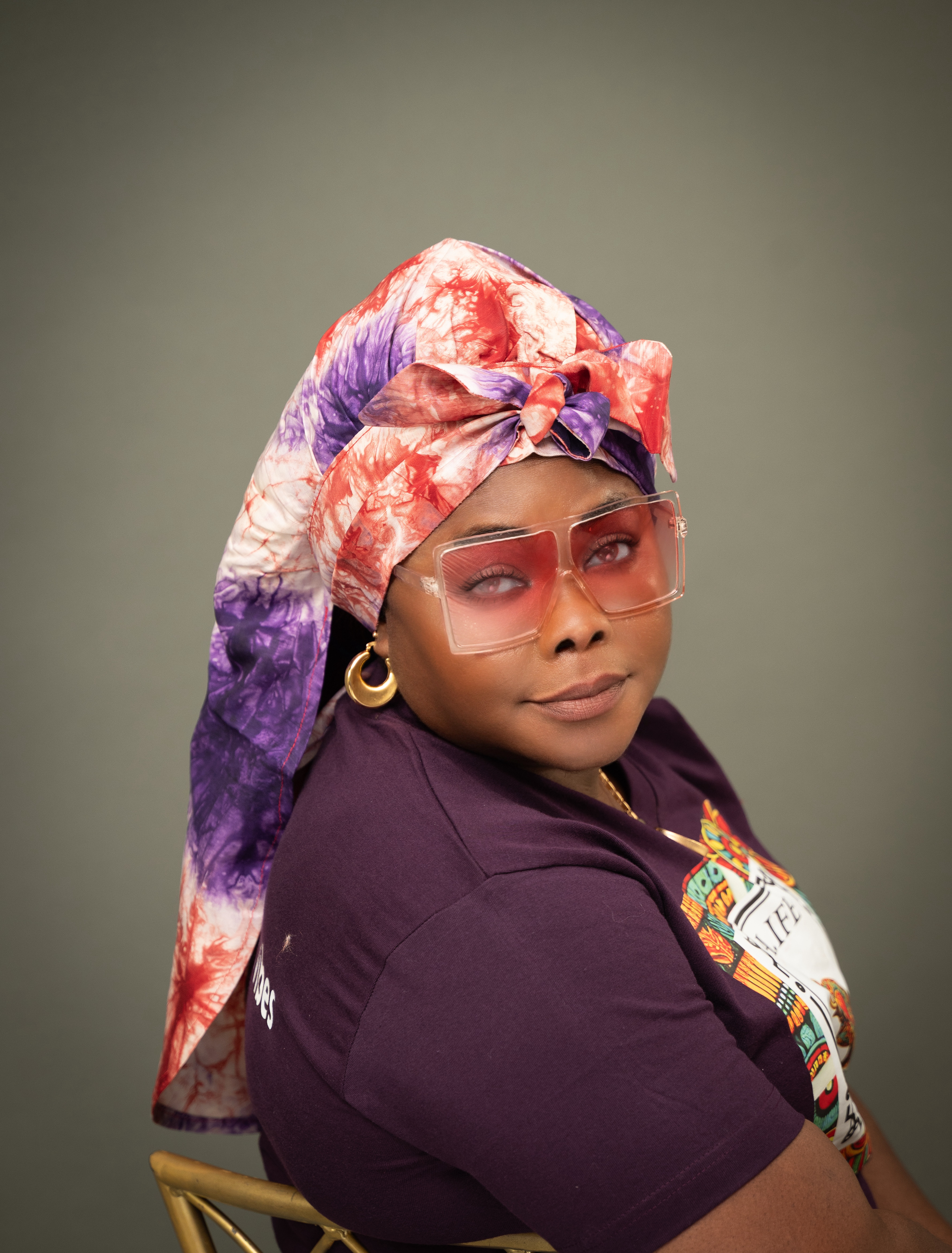 Adire Long Wrap Bonnet