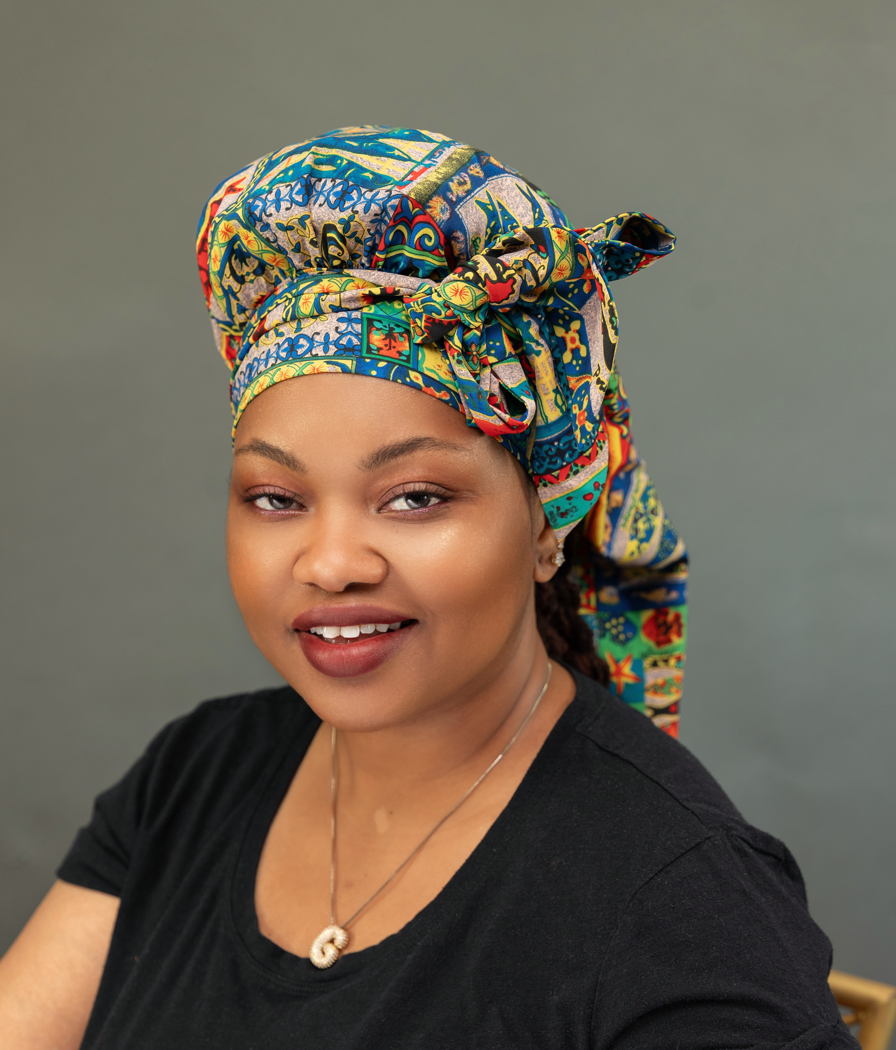 Ankara Long Wrap Bonnet