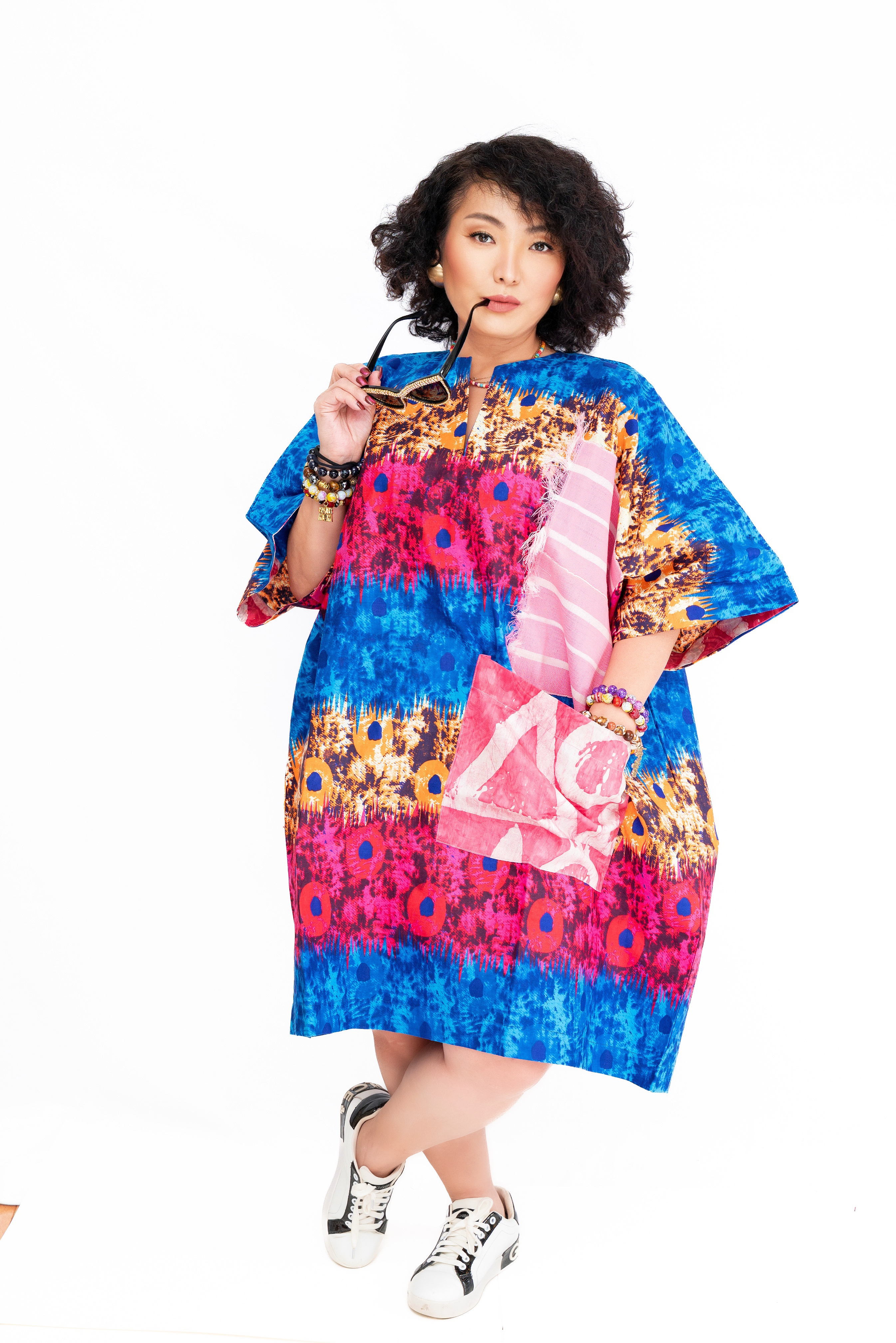 Adire Aso Oke Patchwork Dress