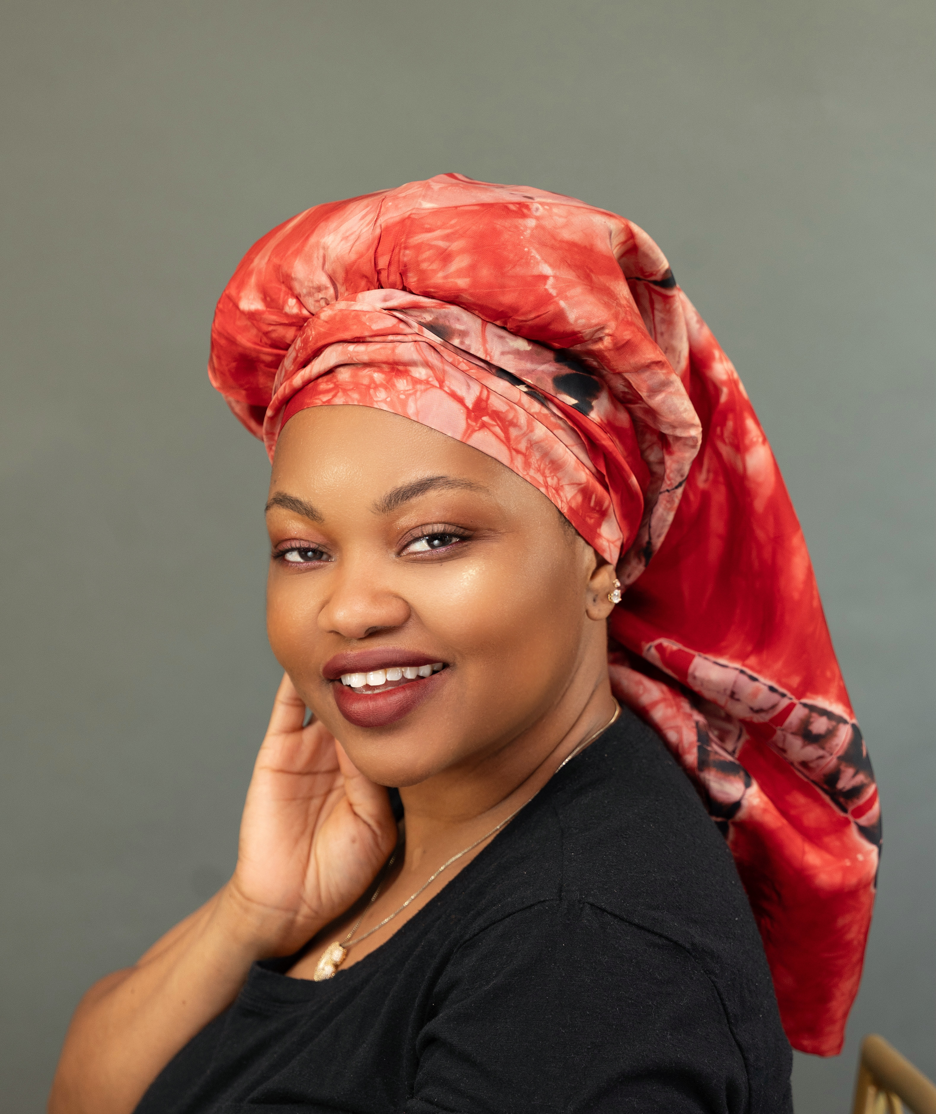 Adire Long Wrap Bonnet