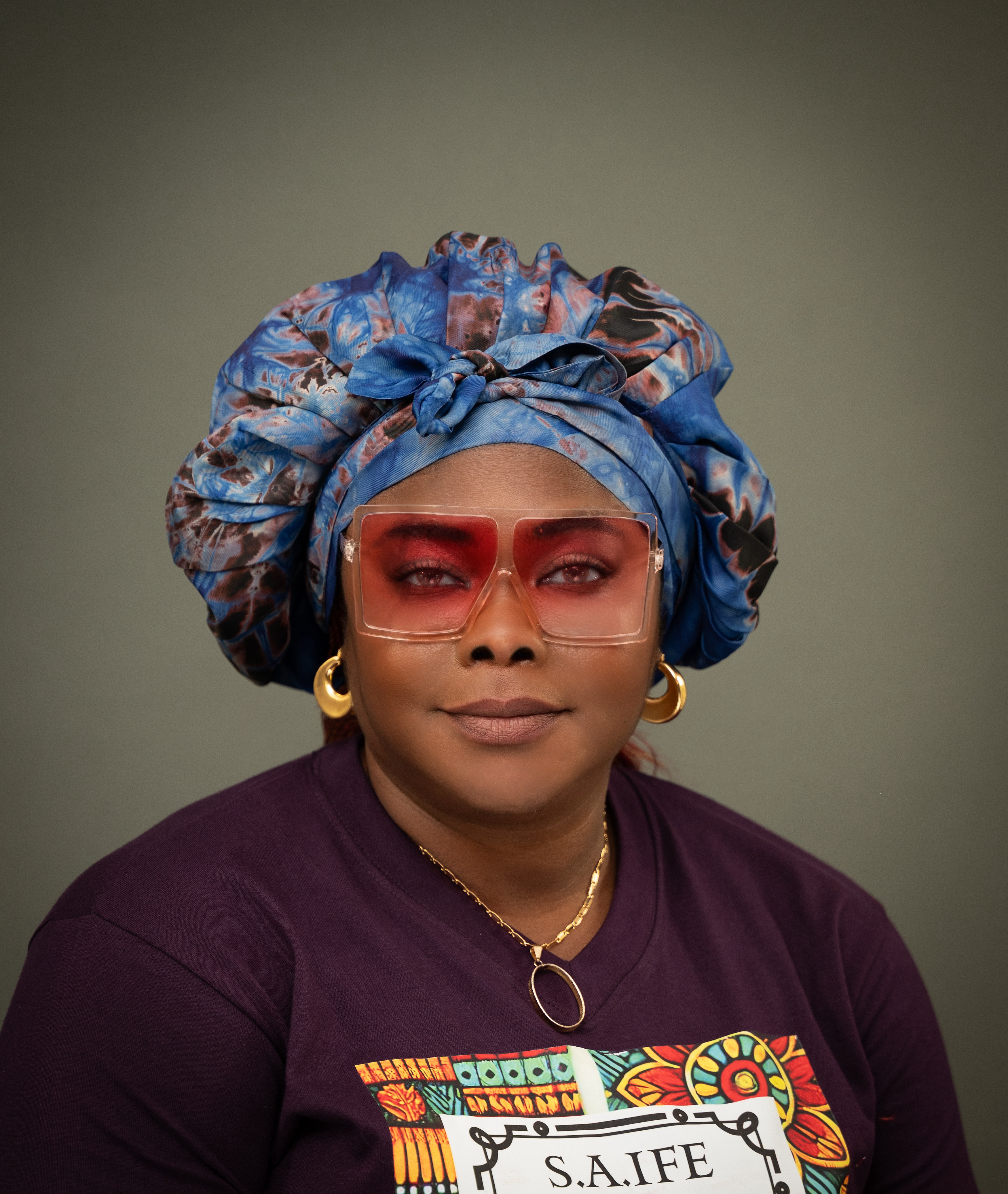 Adire Wrap Bonnet