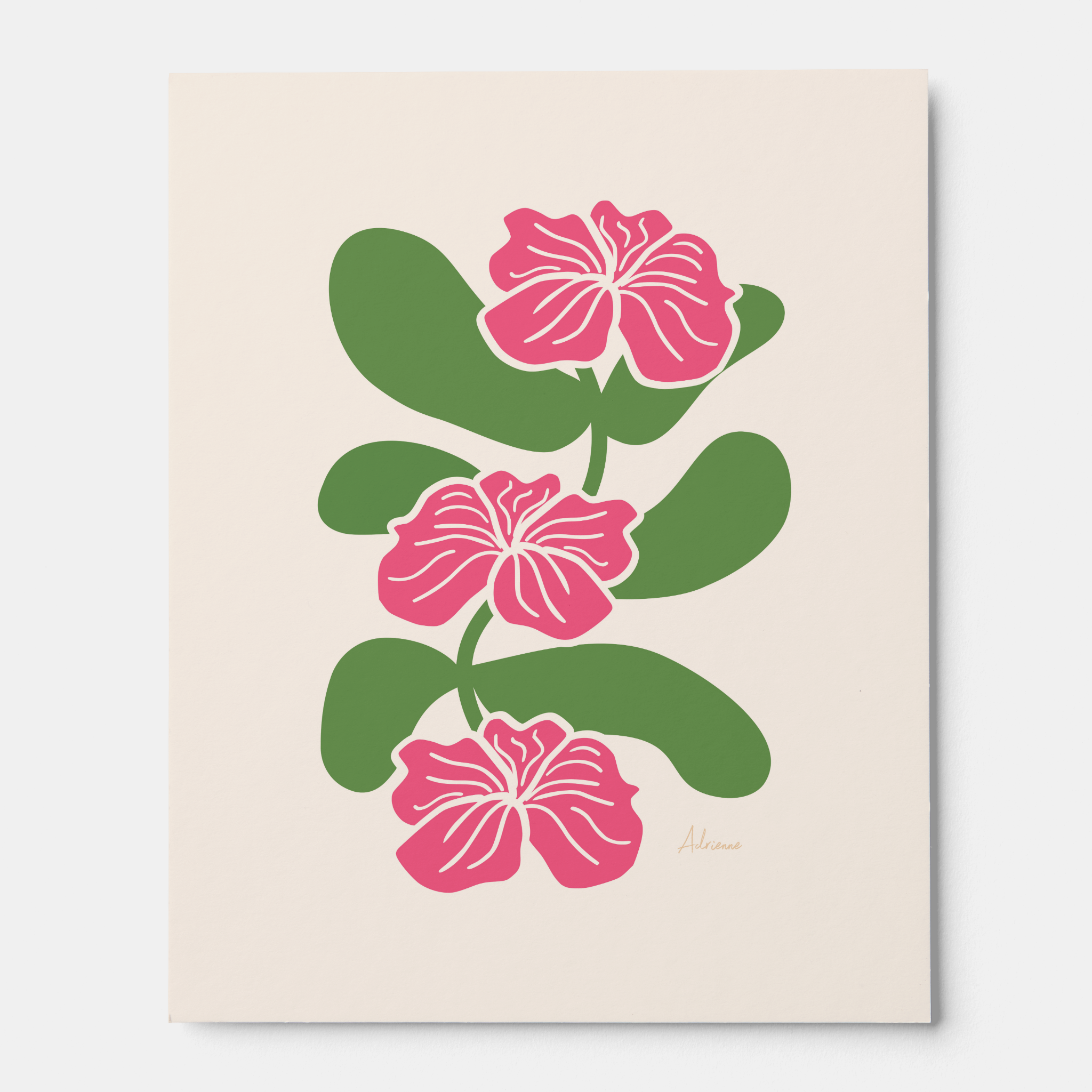 Three Blooms on a Vine Art Print
