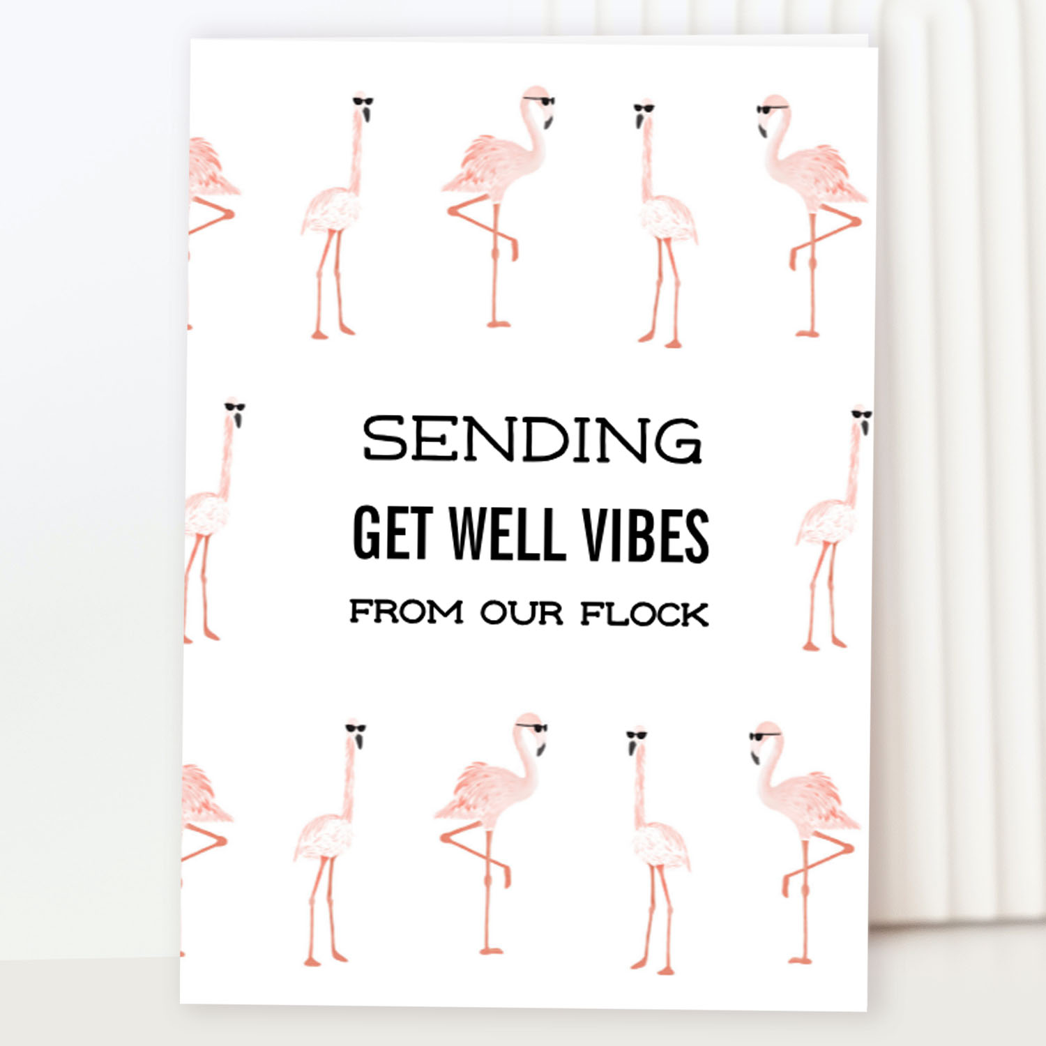 Get Well Flamingos Card