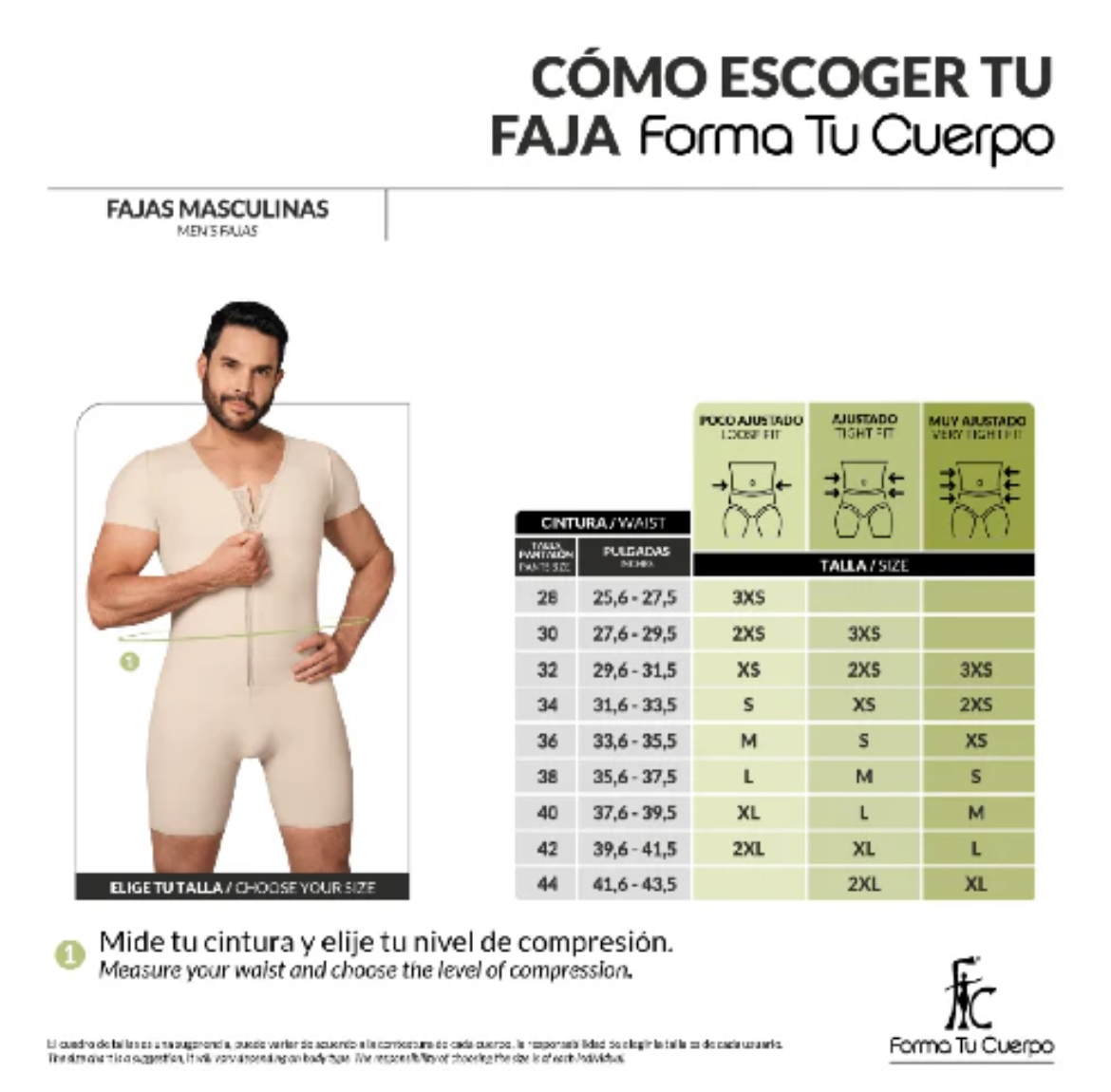 Faja completa para hombre: Faja moldeadora ( Ref. H-001 )