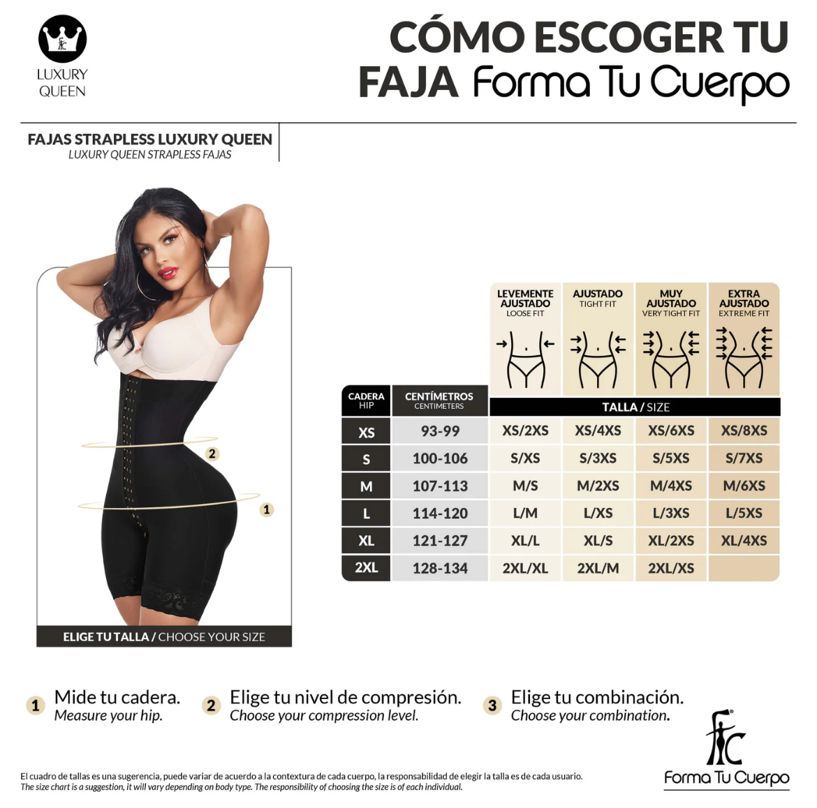 Ref. LUXI-251 / LUXI-051 Faja con Varillas de Tercera Etapa para Definición de Cintura 