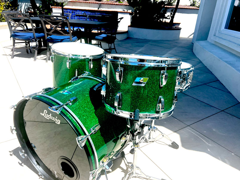 Ludwig / Hayman Vintage 1969 3-Ply Green Glass Restoration