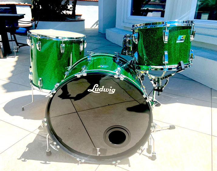 Ludwig / Hayman Vintage 1969 3-Ply Green Glass Restoration