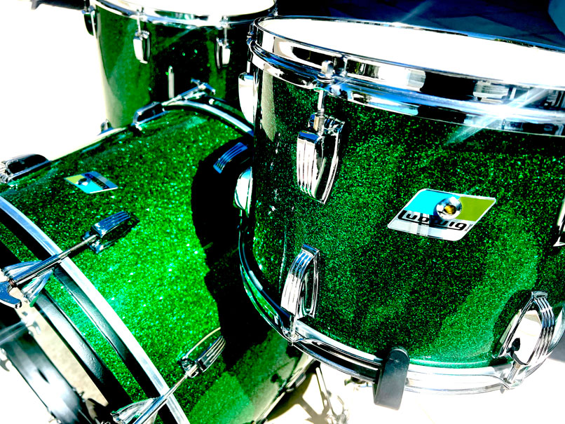 Ludwig / Hayman Vintage 1969 3-Ply Green Glass Restoration