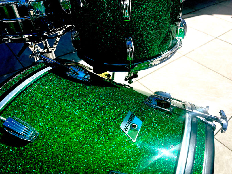 Ludwig / Hayman Vintage 1969 3-Ply Green Glass Restoration