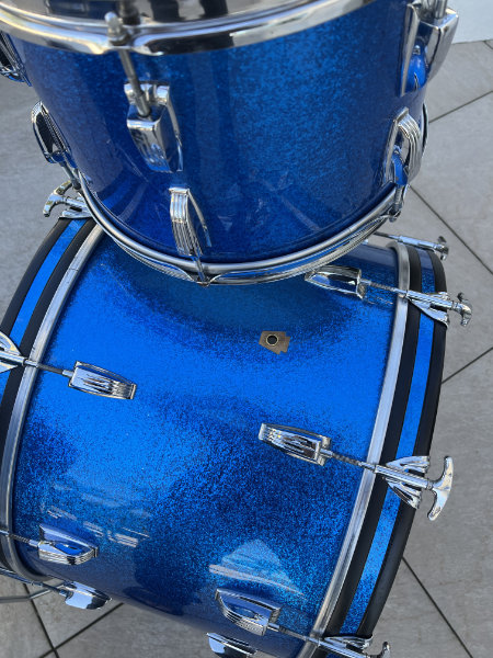 Ludwig 1962 3-Ply Blue Sparkle 4-Piece Restoration