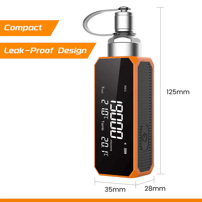 Elitech VGW-mini Wireless Micron Gauge 1~19,000 Microns, Medidor de vacío digital para HVAC y automotriz, Medidor de vacío de refrigerante 1/4" SAE