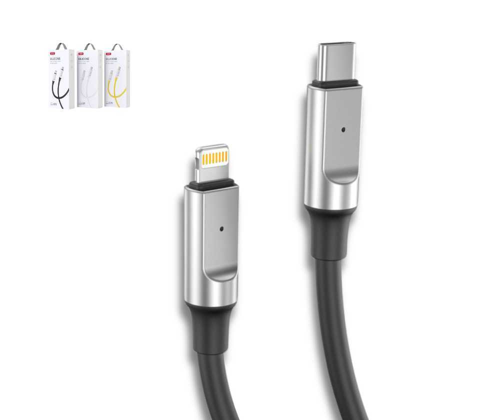 Cobo de Siliconne XO-NB-Q252A | Tipo C - Lightning 27w | Tipo USB C - Type C 60w