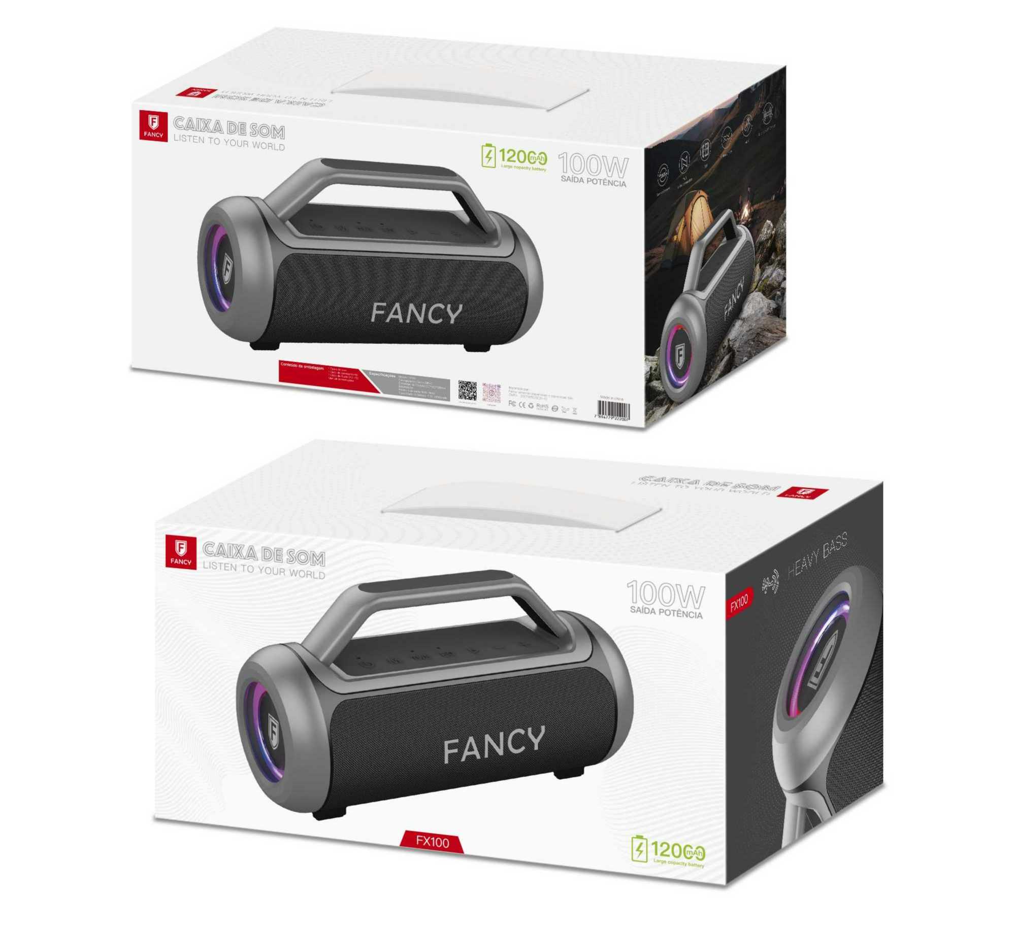 FX100 - Caixa de Som Bluetooth 100W de Potência Fancy