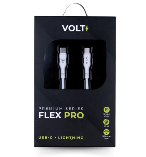 CABO FLEX PRO | Type-C X Lightning - BRANCO | FCL15WH