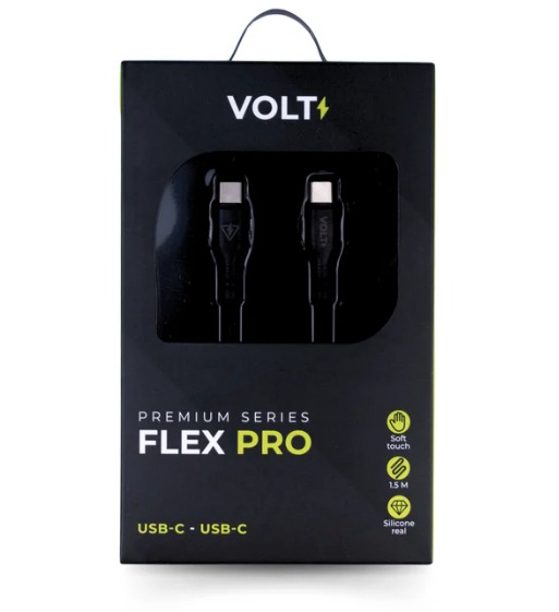 CABO FLEX PRO | Type-C X Type-C ULTRA RÁPIDO - PRETO | FCC15BK