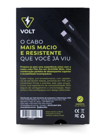CABO FLEX PRO | Type-C X Type-C ULTRA RÁPIDO - PRETO | FCC15BK