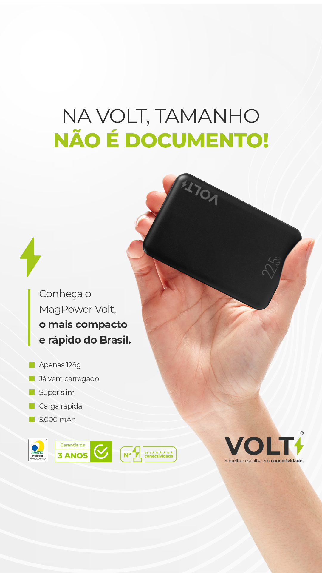 MagPower 5.000 mAh -  Energia portátil sem peso extra!