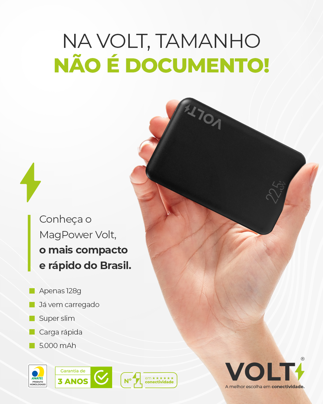 MagPower 5.000 mAh -  Energia portátil sem peso extra!