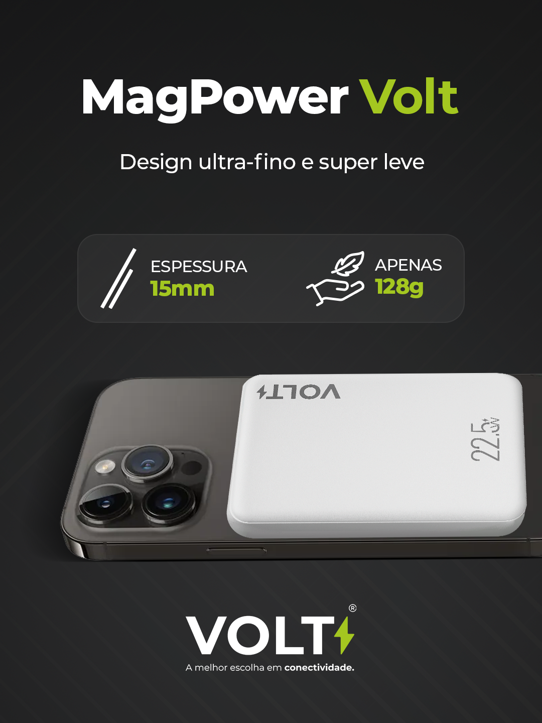 MagPower 5.000 mAh - Energia portátil sem peso extra!
