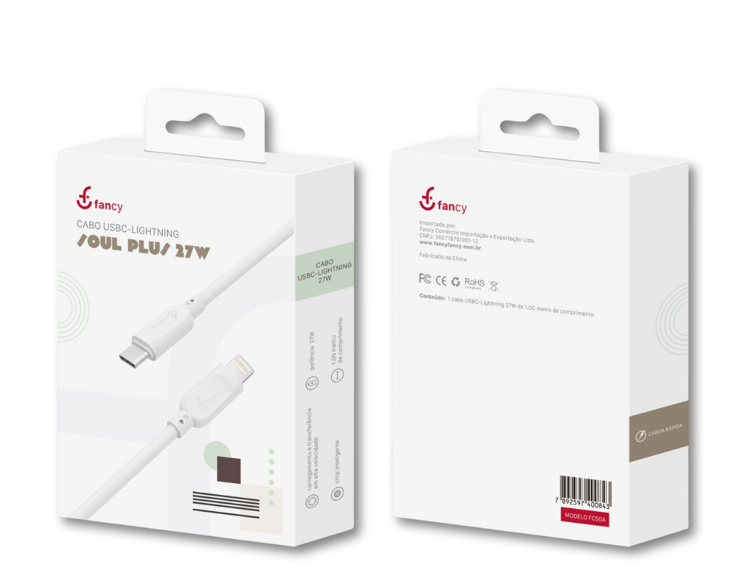 FC50A - Cabo USB-C / Lightning 27W Soul Plus – Fancy  
