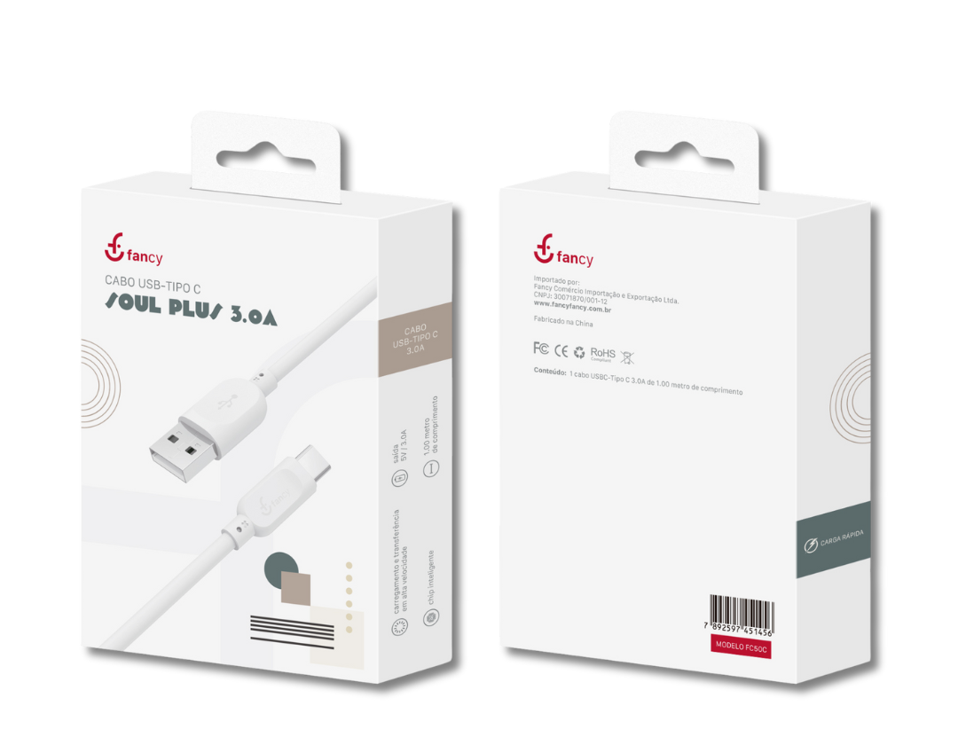 FC50C - Cabo USB / Tipo C 3.0A 1M Soul Plus – Fancy  