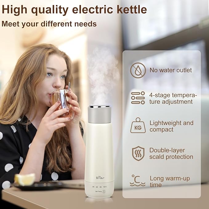 Bear Portable Fast Boil Electric Kettle