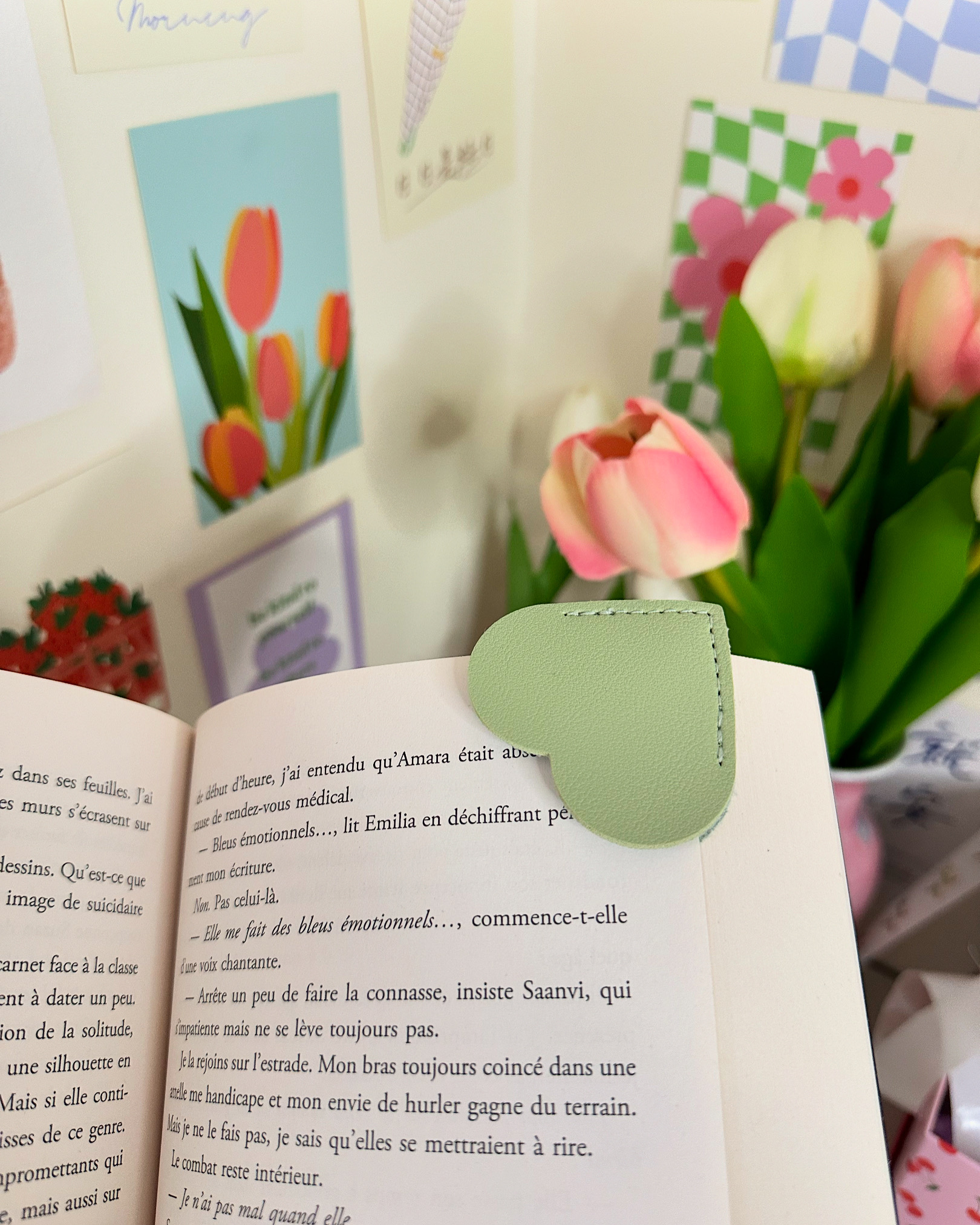 Marque page cœur 