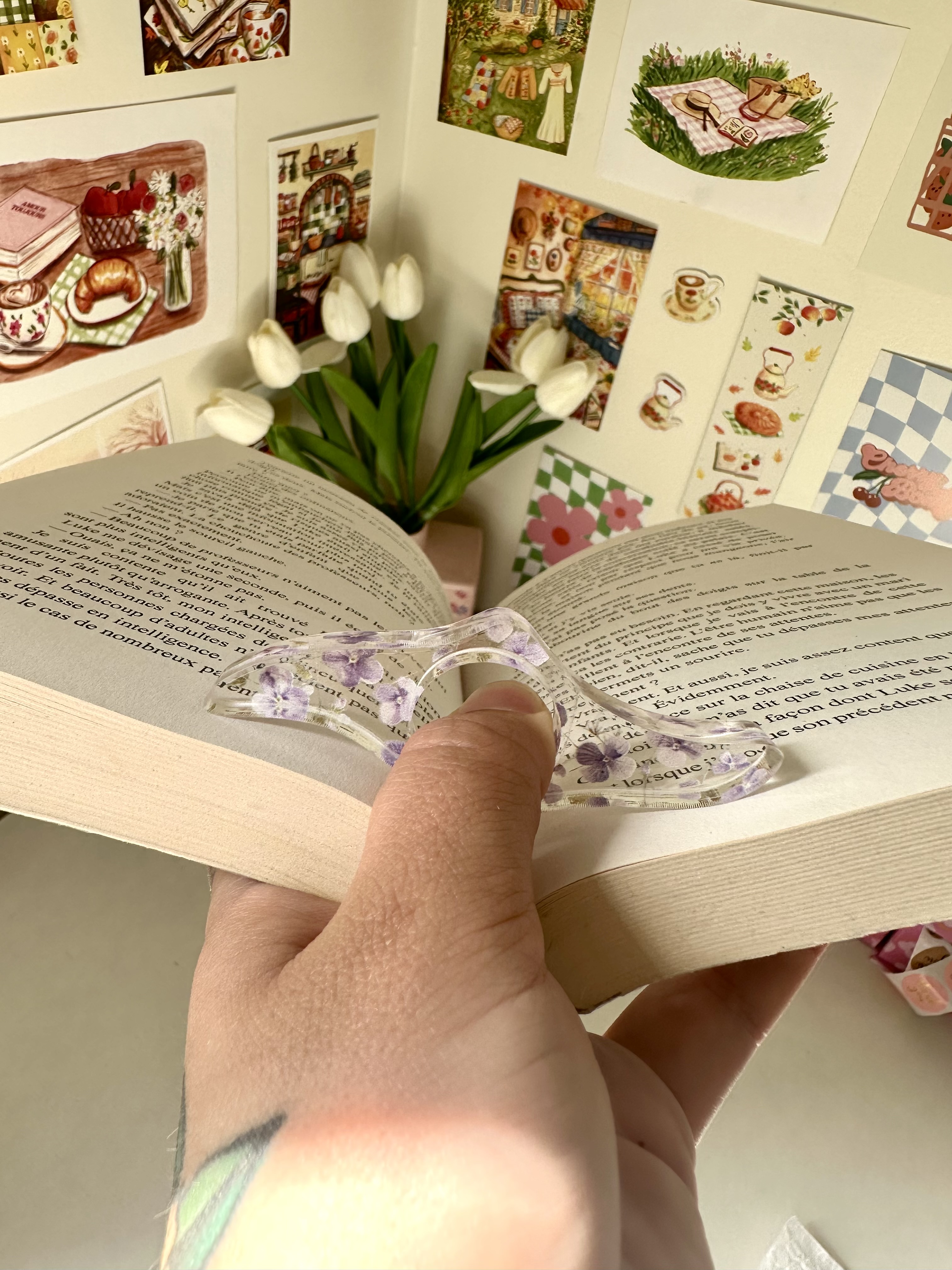 Bague de lecture fleur violette 