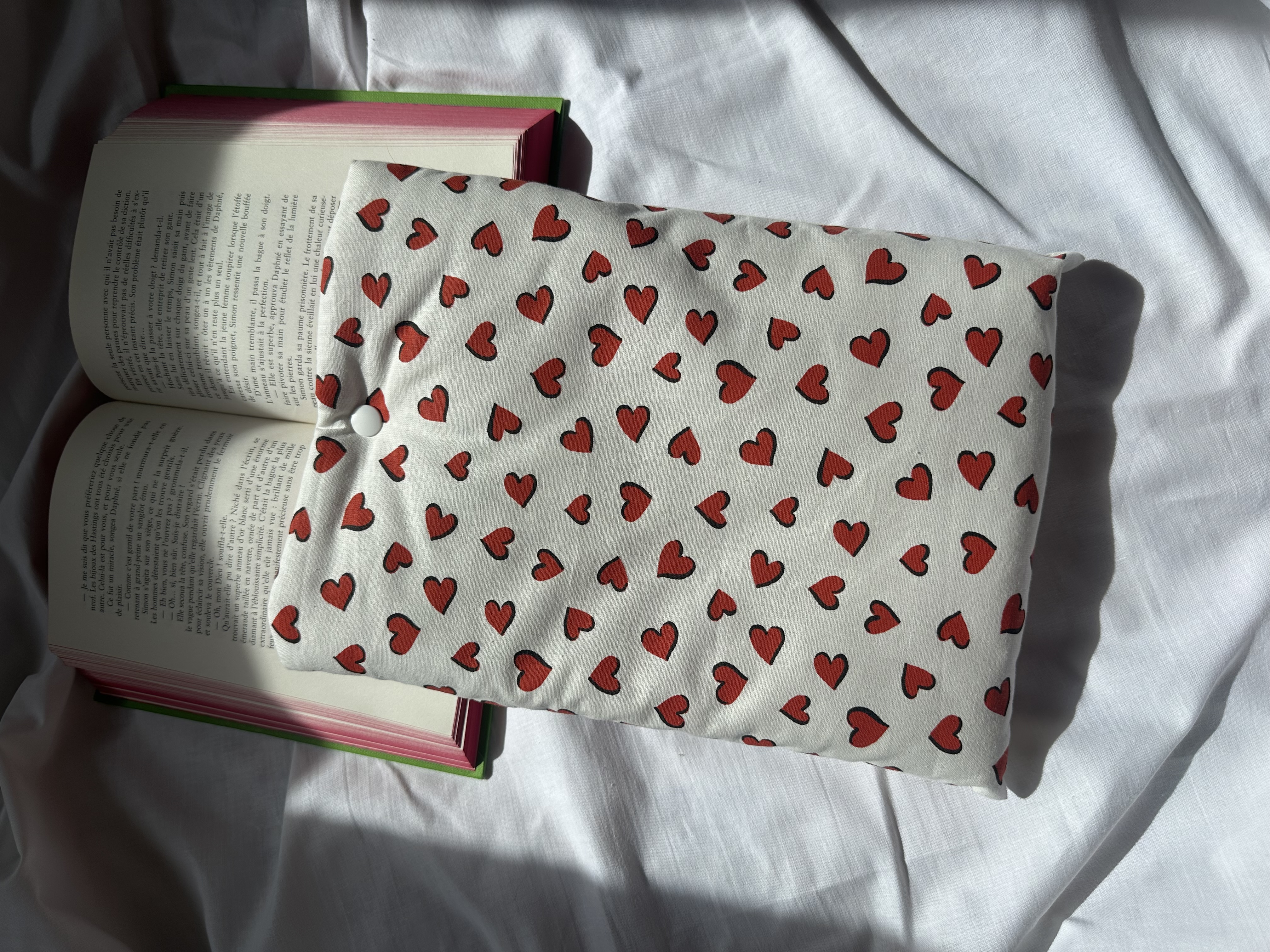 Pochette « Anaïs » broché pression rouge