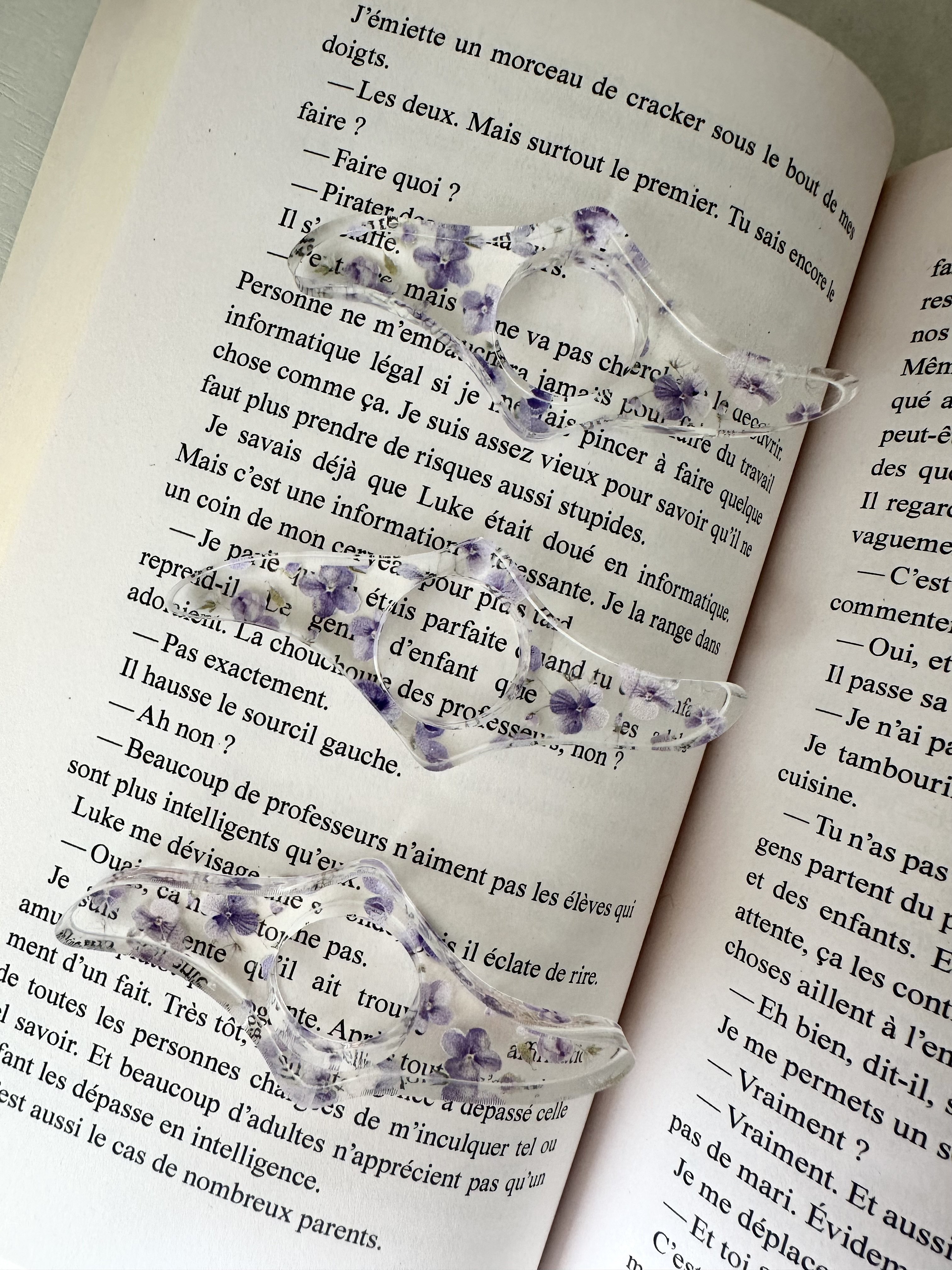 Bague de lecture fleur violette 