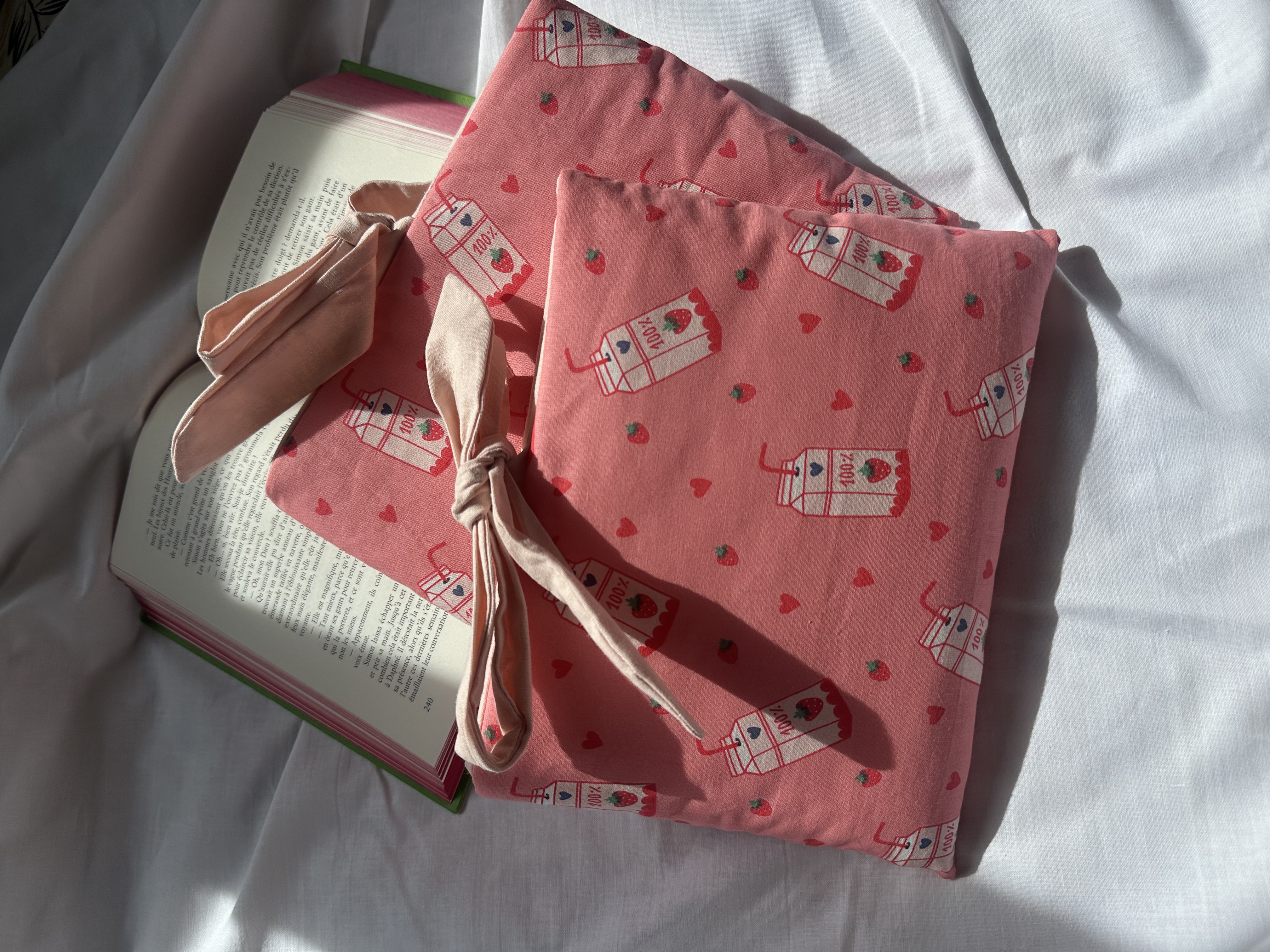 Pochette « Alba » noeuds poche rose poudré