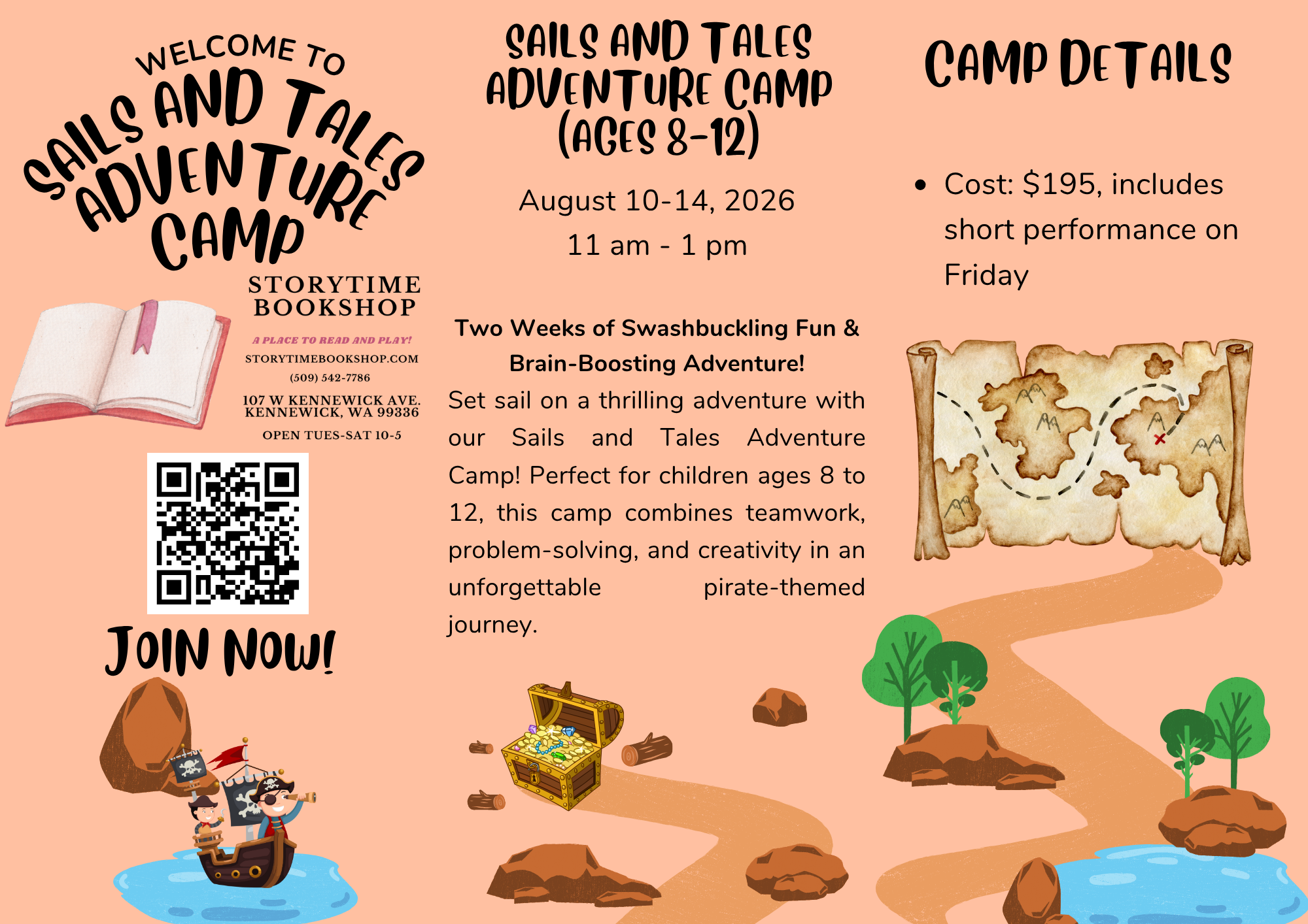 Sails and Tales Adventure Camp August 10-14, 2026, 11-1
