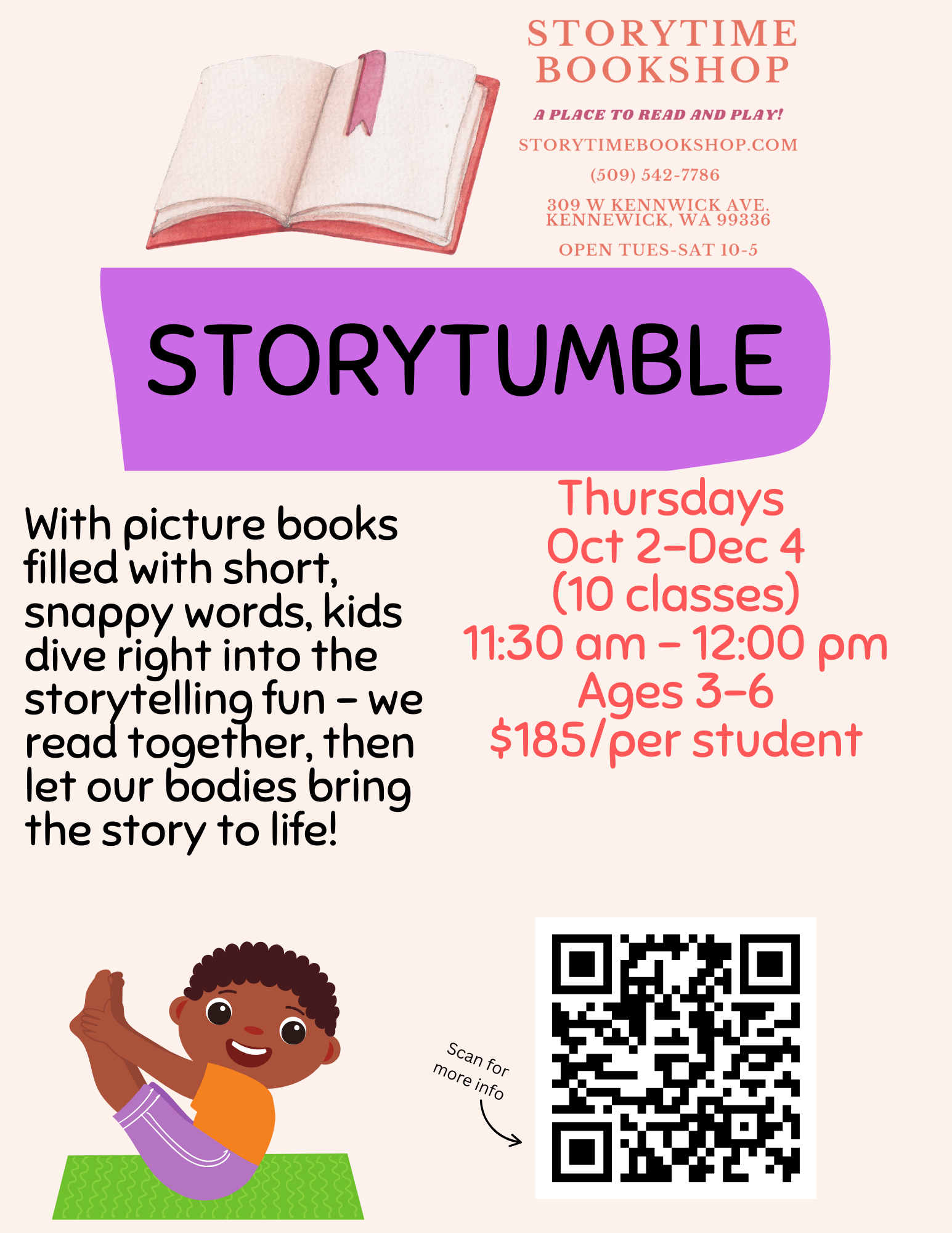 StoryTumble Ages 3-6 Starts October 2!