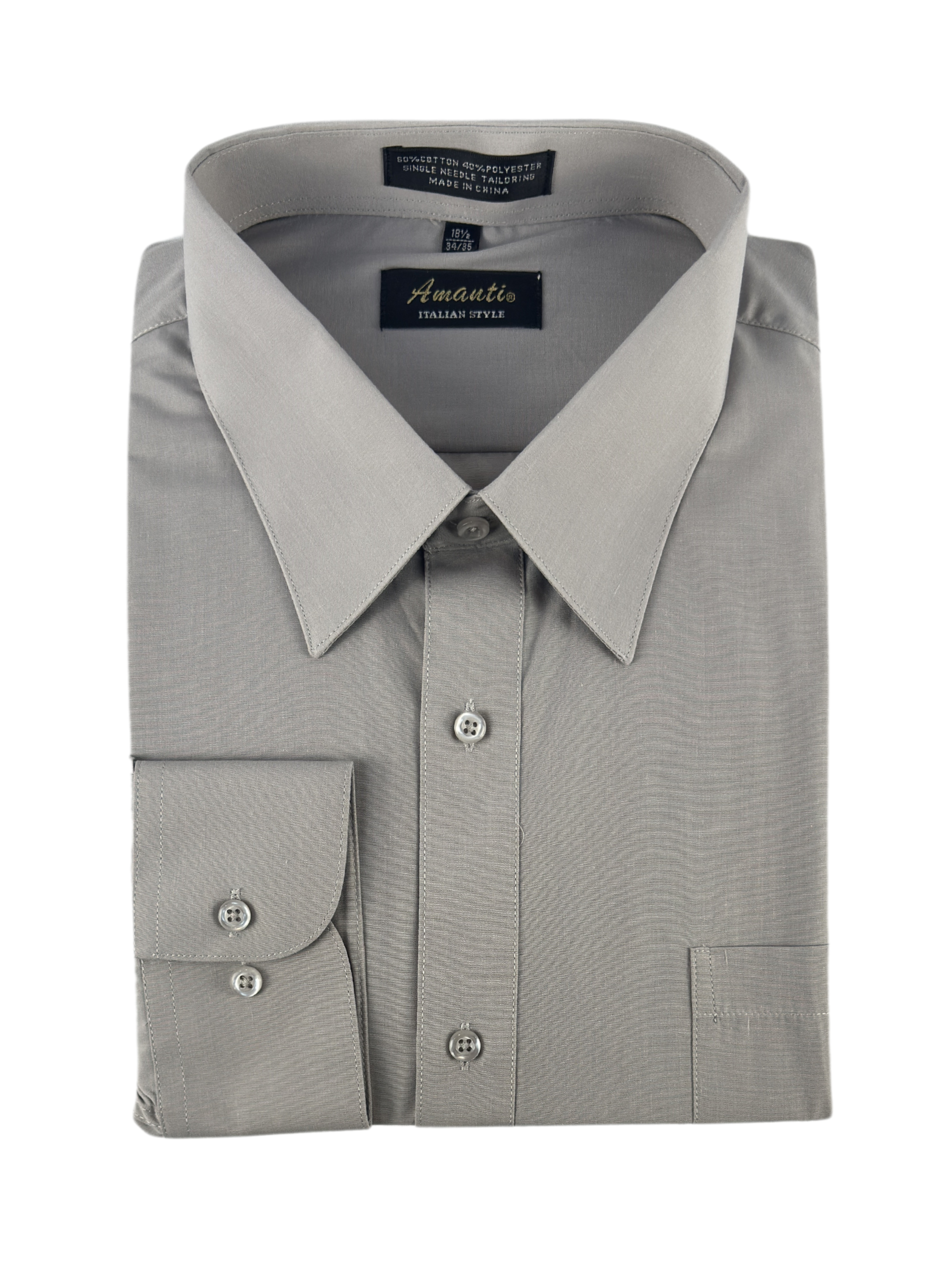 Slim Fit Amanti Grey Dress Shirt