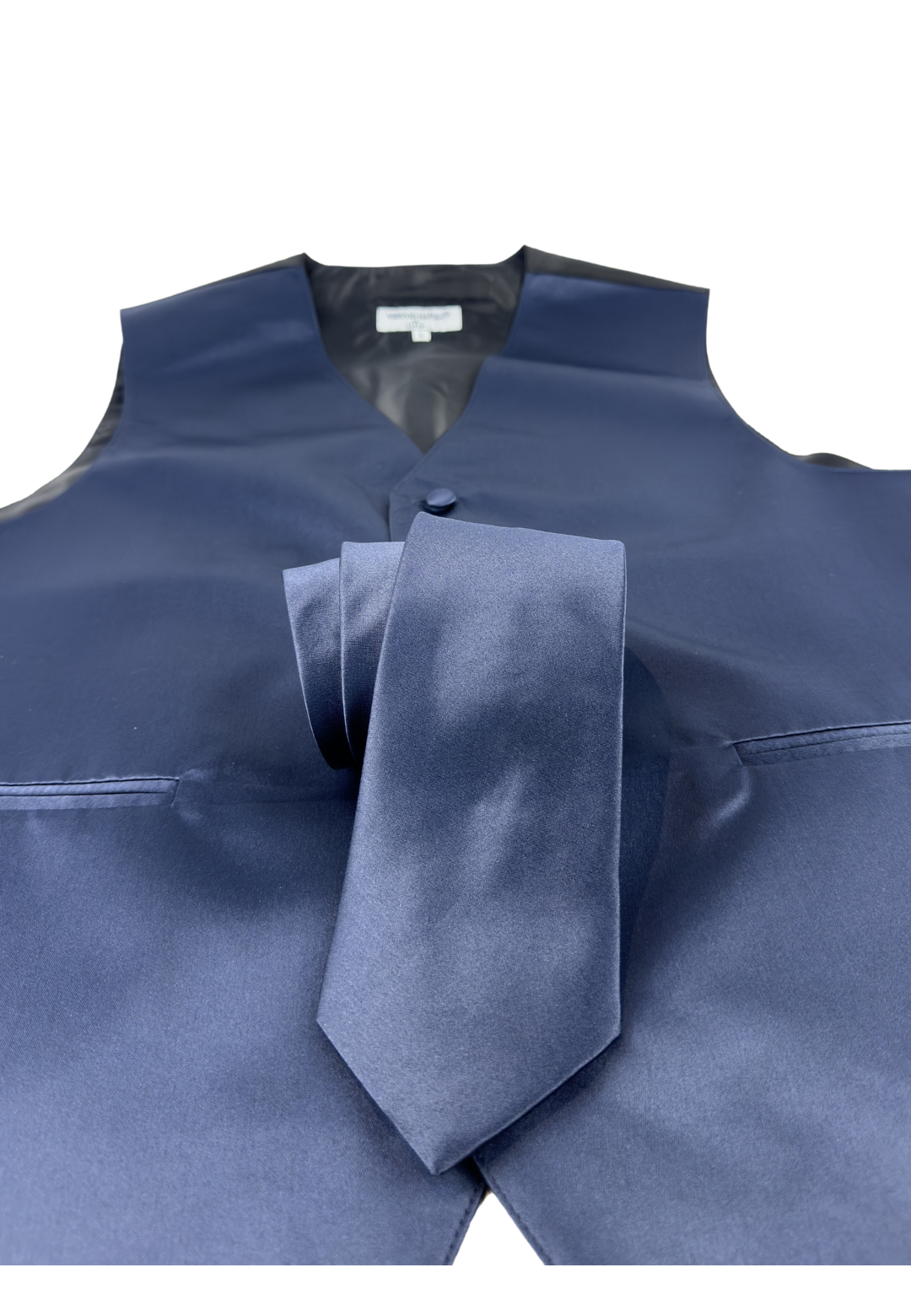Vesuvio Napoli - Navy Blue Vest and Tie Set