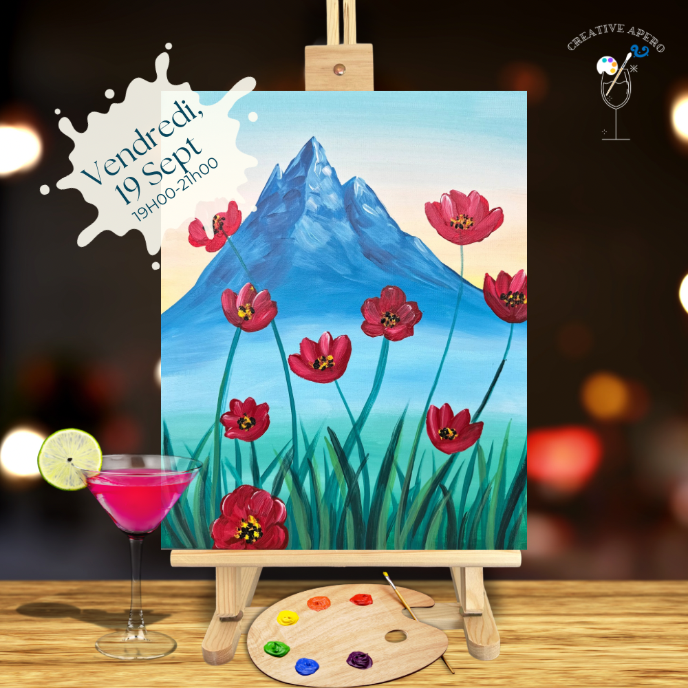 « Montagnes et coquelicots » 🌺🏔️