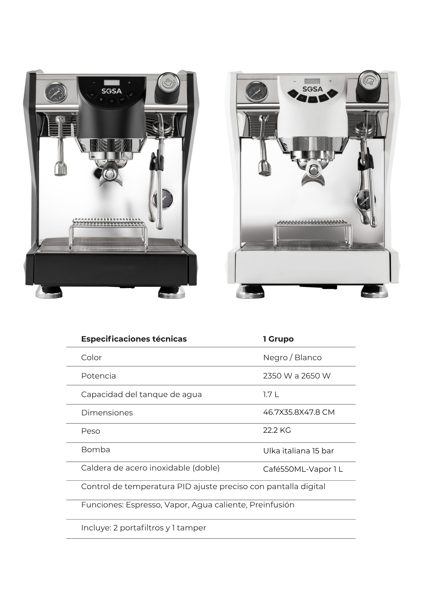 Maquina de Cafe "SOSA" - 1GR