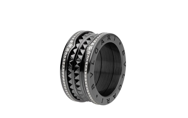 Anel Bvlgari Rock Preto Luxo