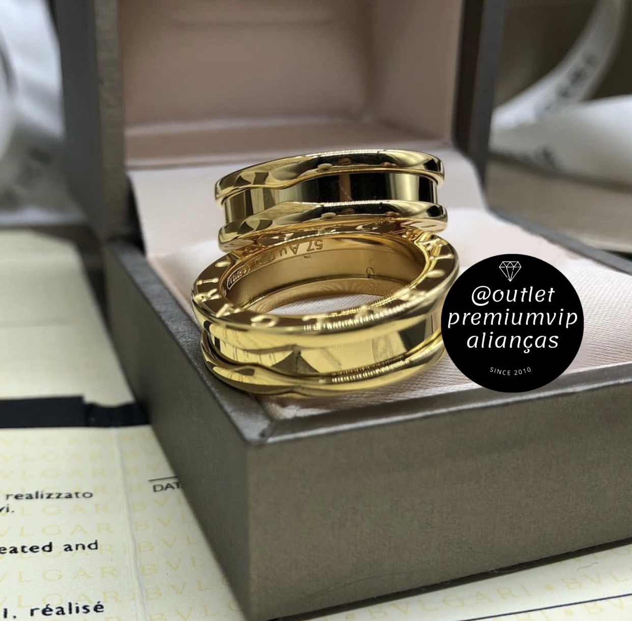 Aliança 5mm duplo banho em ouro 18 k