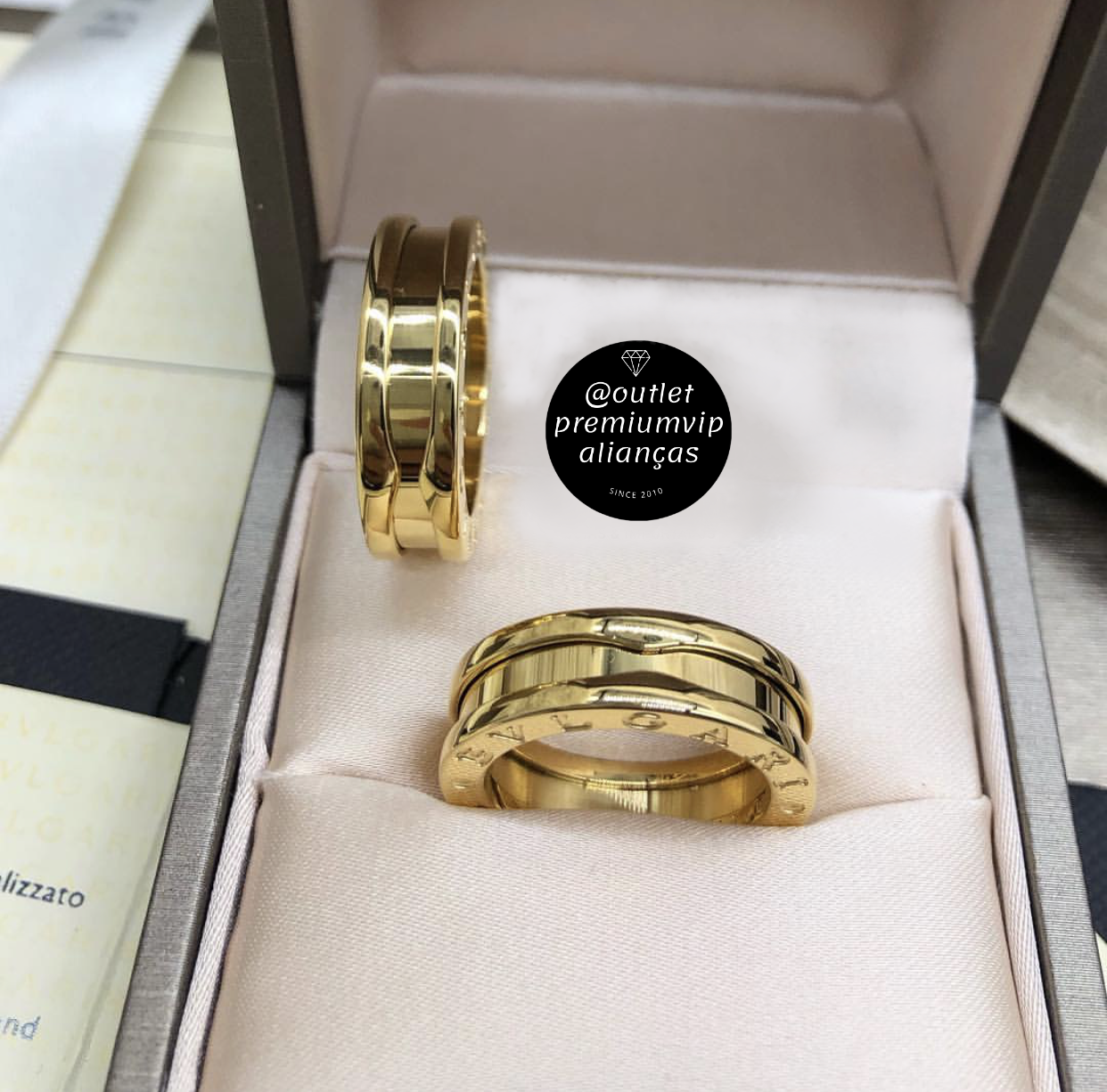 Aliança 5mm duplo banho em ouro 18 k