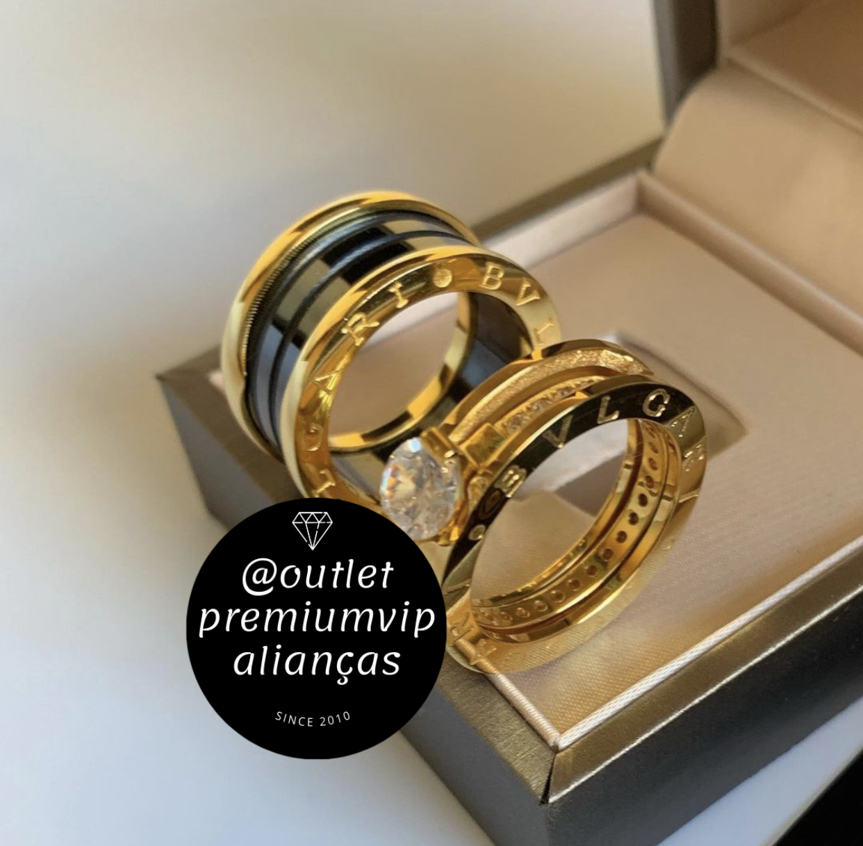 Aliança bvlgari ouro 18 k  solitario removivel