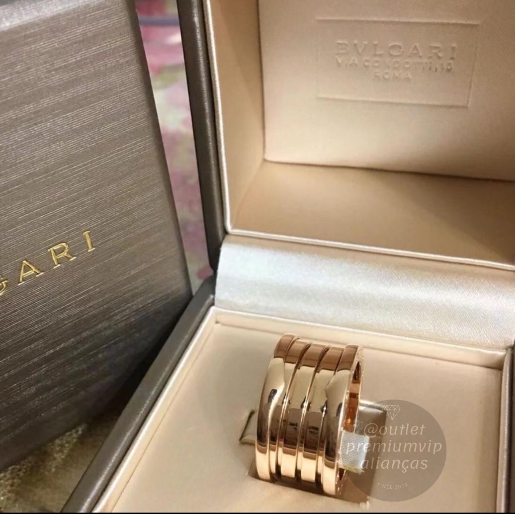 Anel bvlgari bzero1 mola ouro rosa 18k