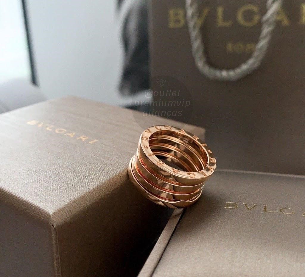 Anel bvlgari bzero1 mola ouro rosa 18k