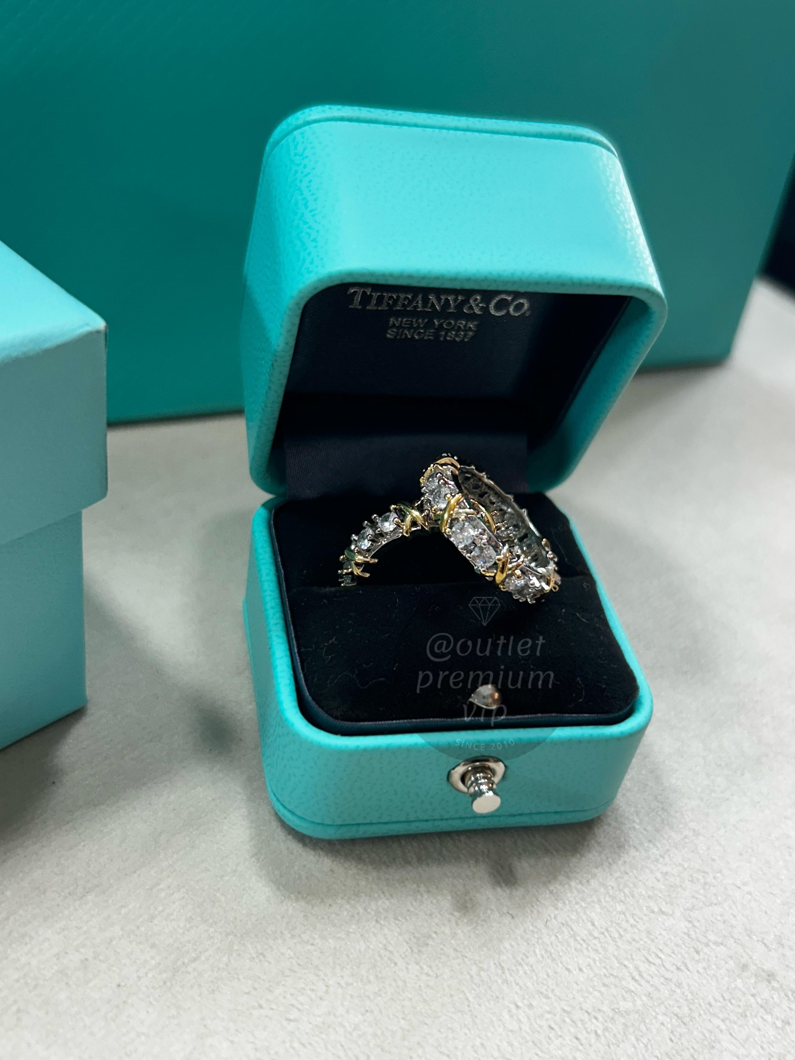 Anel aliança Sixteen Stones tiffany